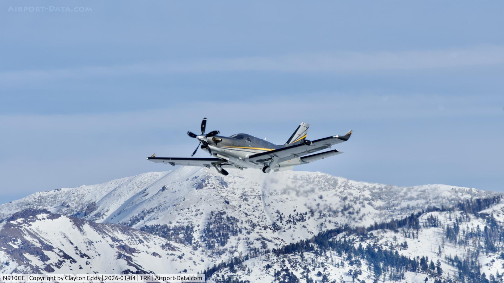 N910GE, 2018 Socata TBM 700 C/N 1221, Truckee Tahoe airport in California 2026