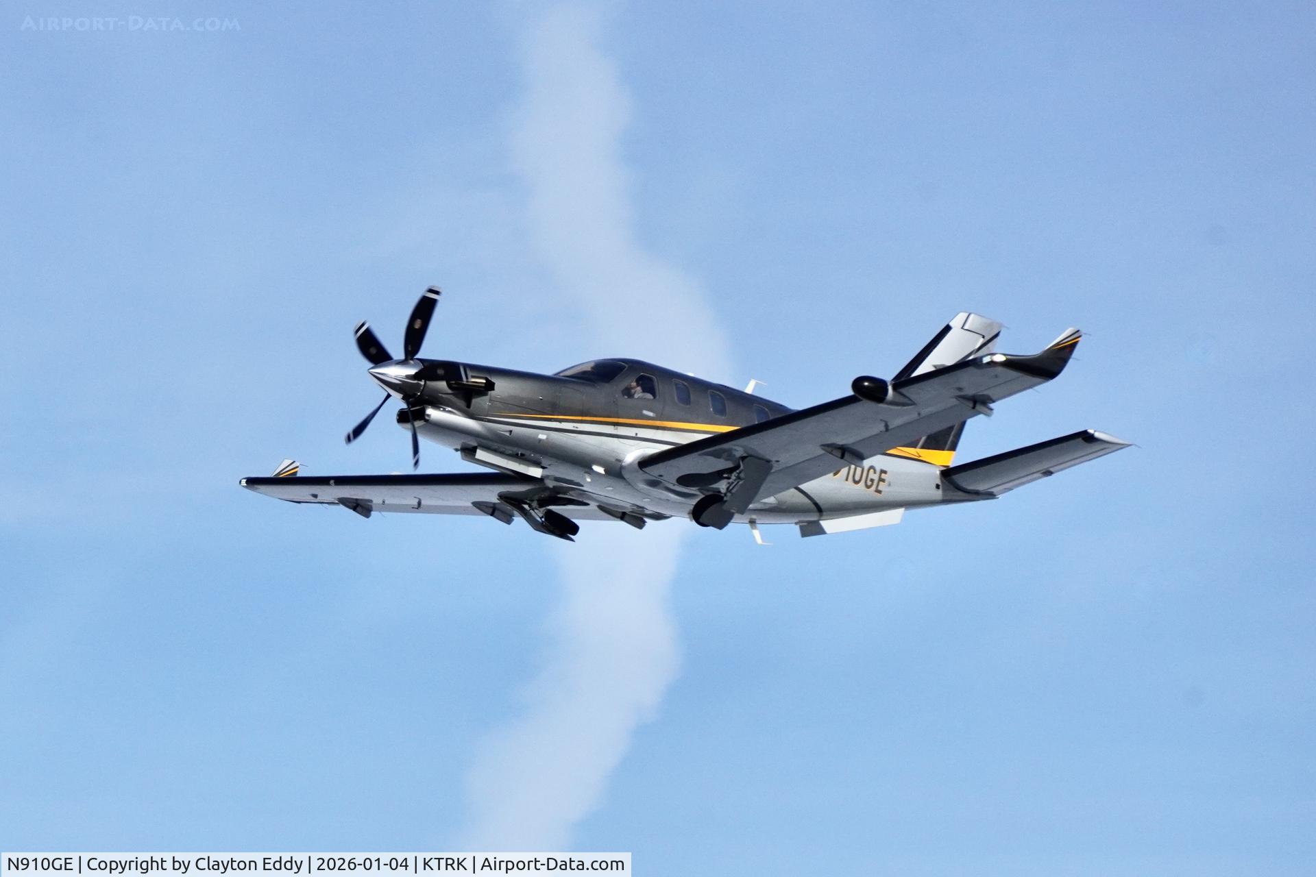 N910GE, 2018 Socata TBM 700 C/N 1221, Truckee Tahoe airport in California 2026