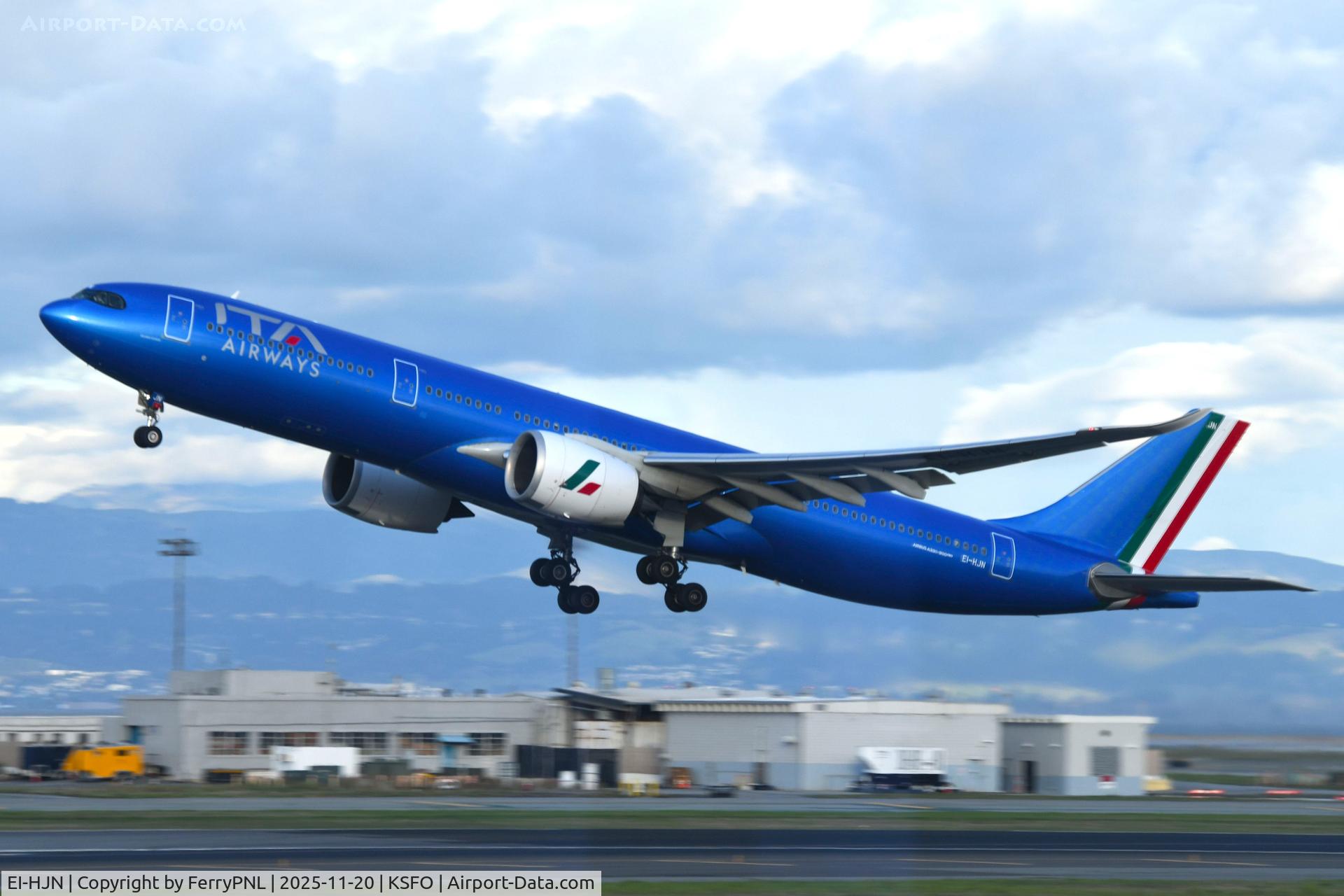 EI-HJN, 2023 Airbus A330-941 C/N 2035, ITA A339 departing for FCO