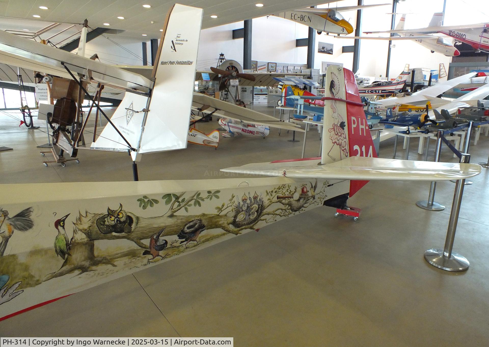 PH-314, Schleicher Ka-7 Rhonadler C/N 7094, Schleicher K 7 Rhönadler at the FPAC (Fundació Parc Aeronàutic de Catalunya) Centre Cultural Aeronàutic, Barcelona El Prat airport