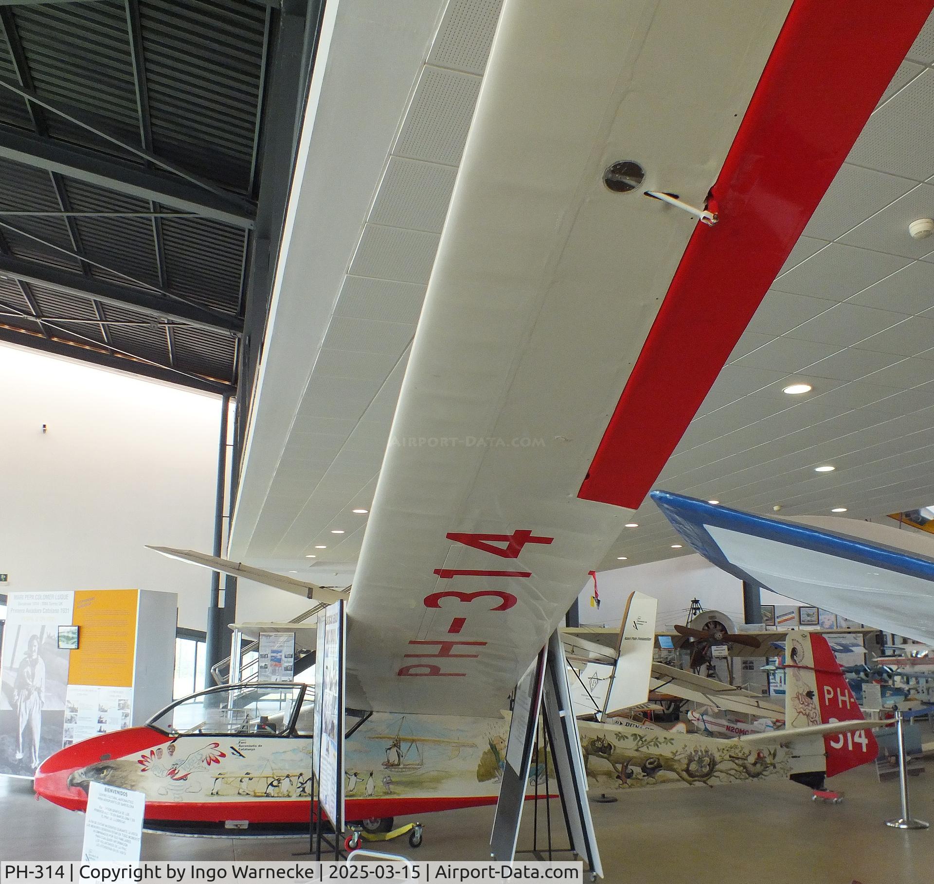 PH-314, Schleicher Ka-7 Rhonadler C/N 7094, Schleicher K 7 Rhönadler at the FPAC (Fundació Parc Aeronàutic de Catalunya) Centre Cultural Aeronàutic, Barcelona El Prat airport