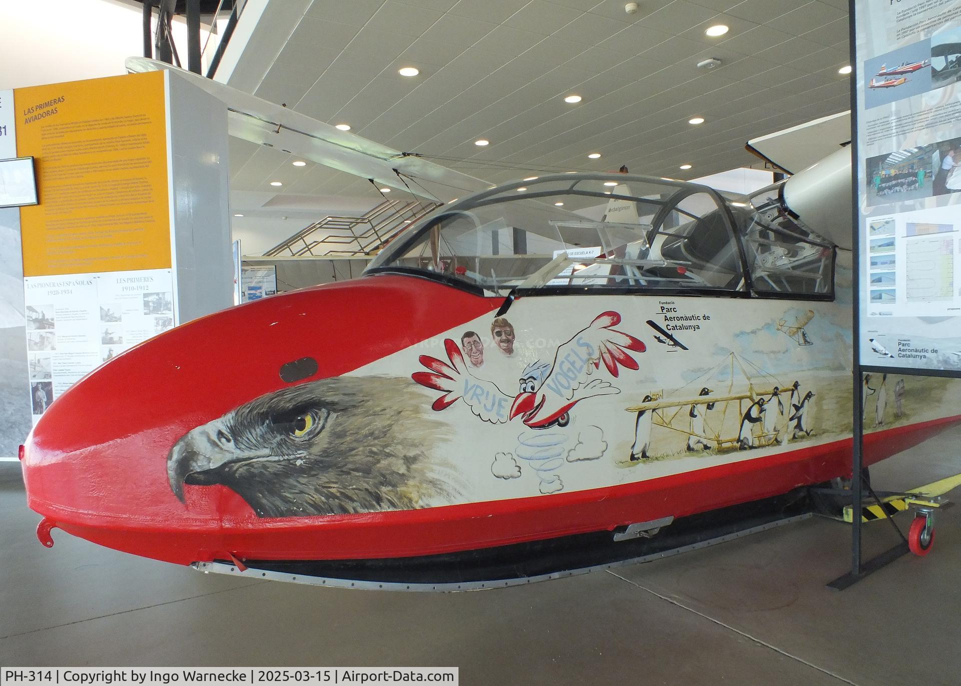 PH-314, Schleicher Ka-7 Rhonadler C/N 7094, Schleicher K 7 Rhönadler at the FPAC (Fundació Parc Aeronàutic de Catalunya) Centre Cultural Aeronàutic, Barcelona El Prat airport