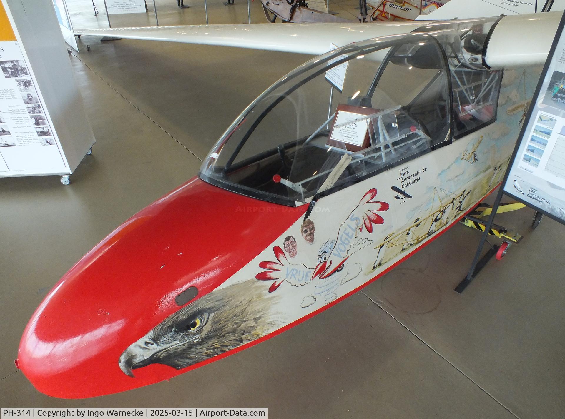 PH-314, Schleicher Ka-7 Rhonadler C/N 7094, Schleicher K 7 Rhönadler at the FPAC (Fundació Parc Aeronàutic de Catalunya) Centre Cultural Aeronàutic, Barcelona El Prat airport