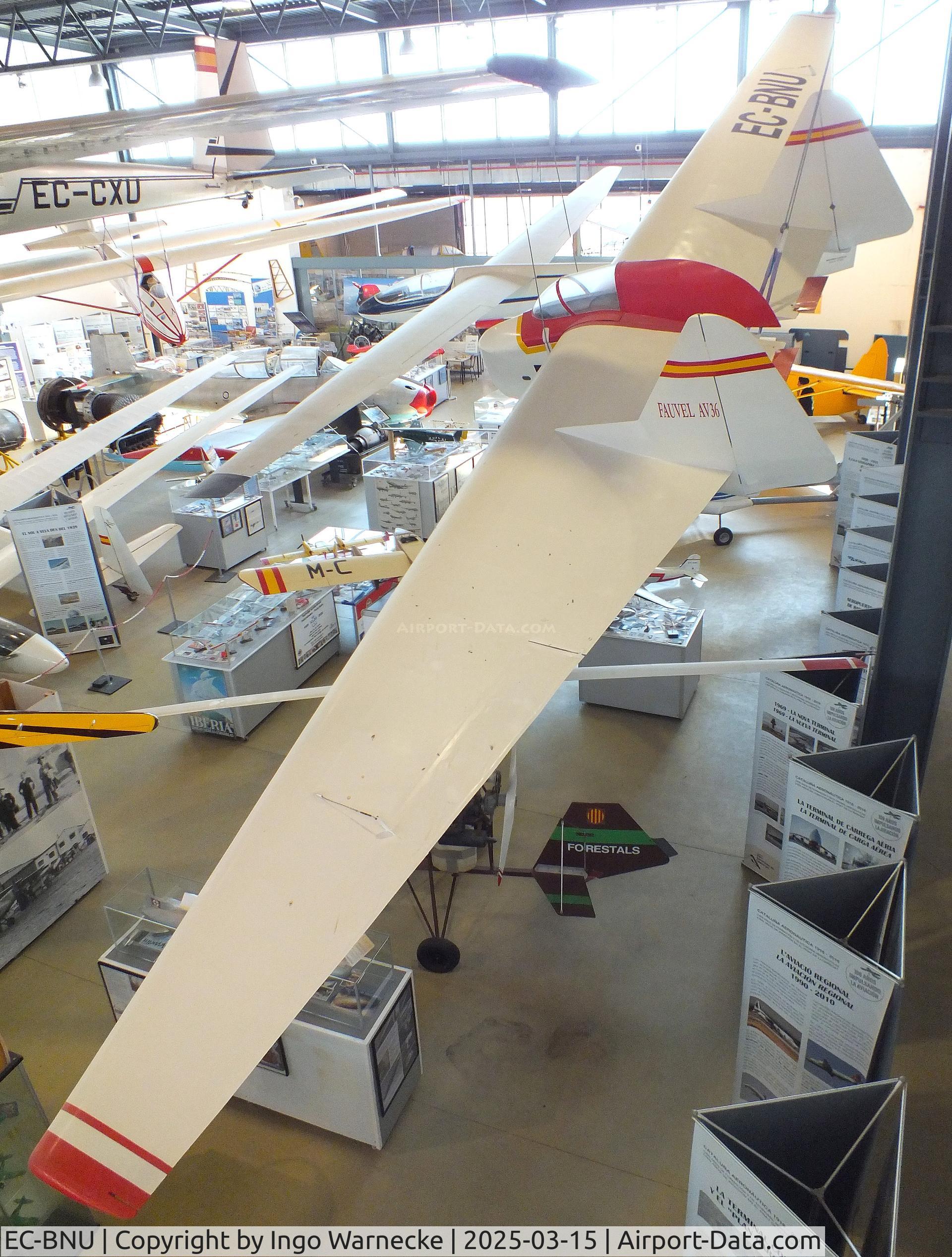 EC-BNU, Fauvel AV-36 C/N 151, Fauvel AV-36 at the FPAC (Fundació Parc Aeronàutic de Catalunya) Centre Cultural Aeronàutic, Barcelona El Prat airport