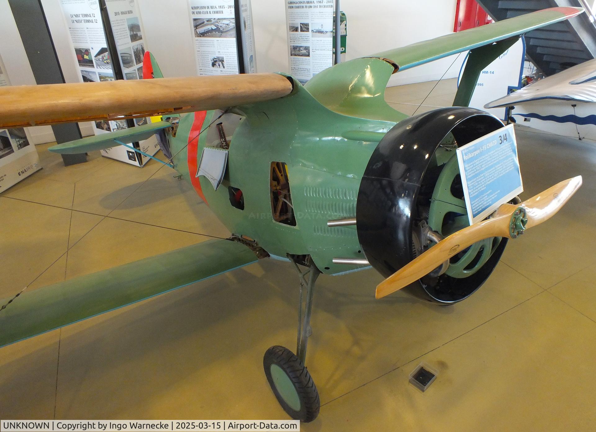 UNKNOWN, Eduard Fatjó i Parellada Polikarpov I-15 3/4 scale ULM replica C/N 01, Eduard Fatjó i Parellada Polikarpov I-15 3/4 scale ULM replica (not completed) at the FPAC (Fundació Parc Aeronàutic de Catalunya) Centre Cultural Aeronàutic, Barcelona El Prat airport