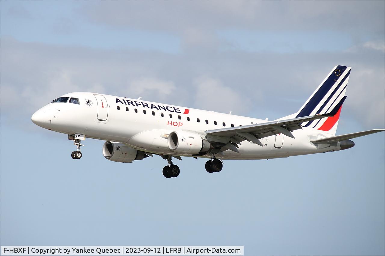 F-HBXF, 2009 Embraer 170ST (ERJ-170-100ST) C/N 17000292, Embraer 170ST, On final rwy 25L, Brest-Bretagne airport (LFRB-BES)