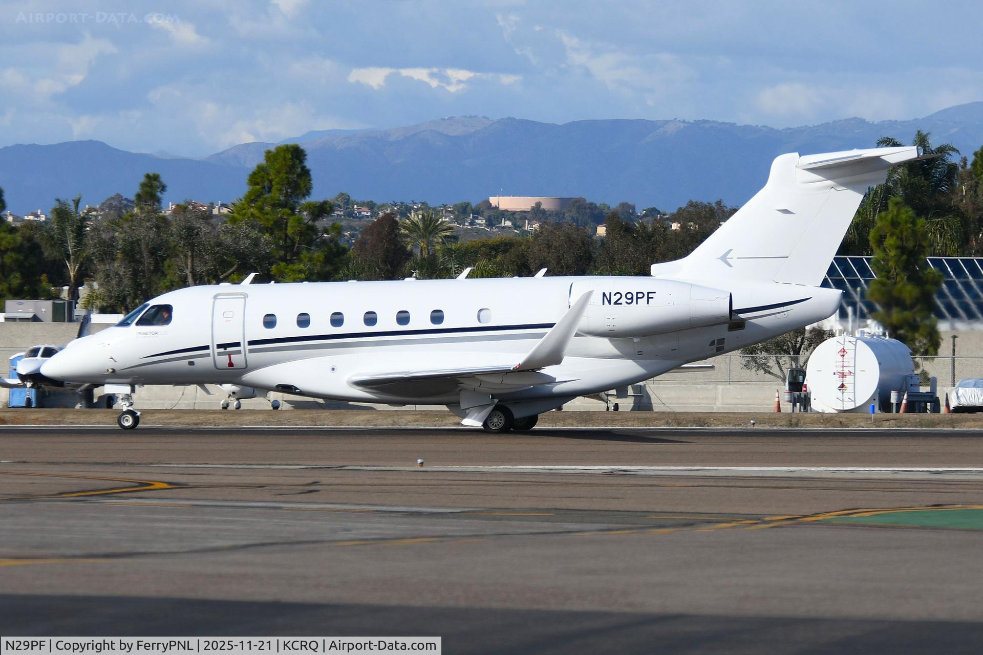 N29PF, 2021 Embraer EMB-550 Praetor 600 C/N 55020130, Take-off run for PI Intl  EMB550