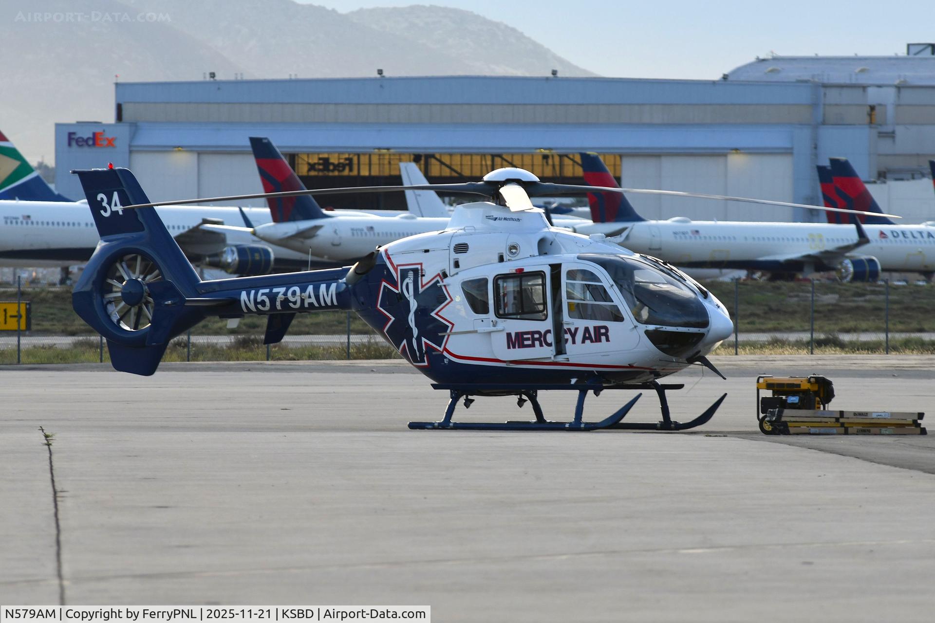 N579AM, 2007 Eurocopter EC 135 T2+ C/N 0578, Air Methods EC135 operating as Mercy Air from SBD