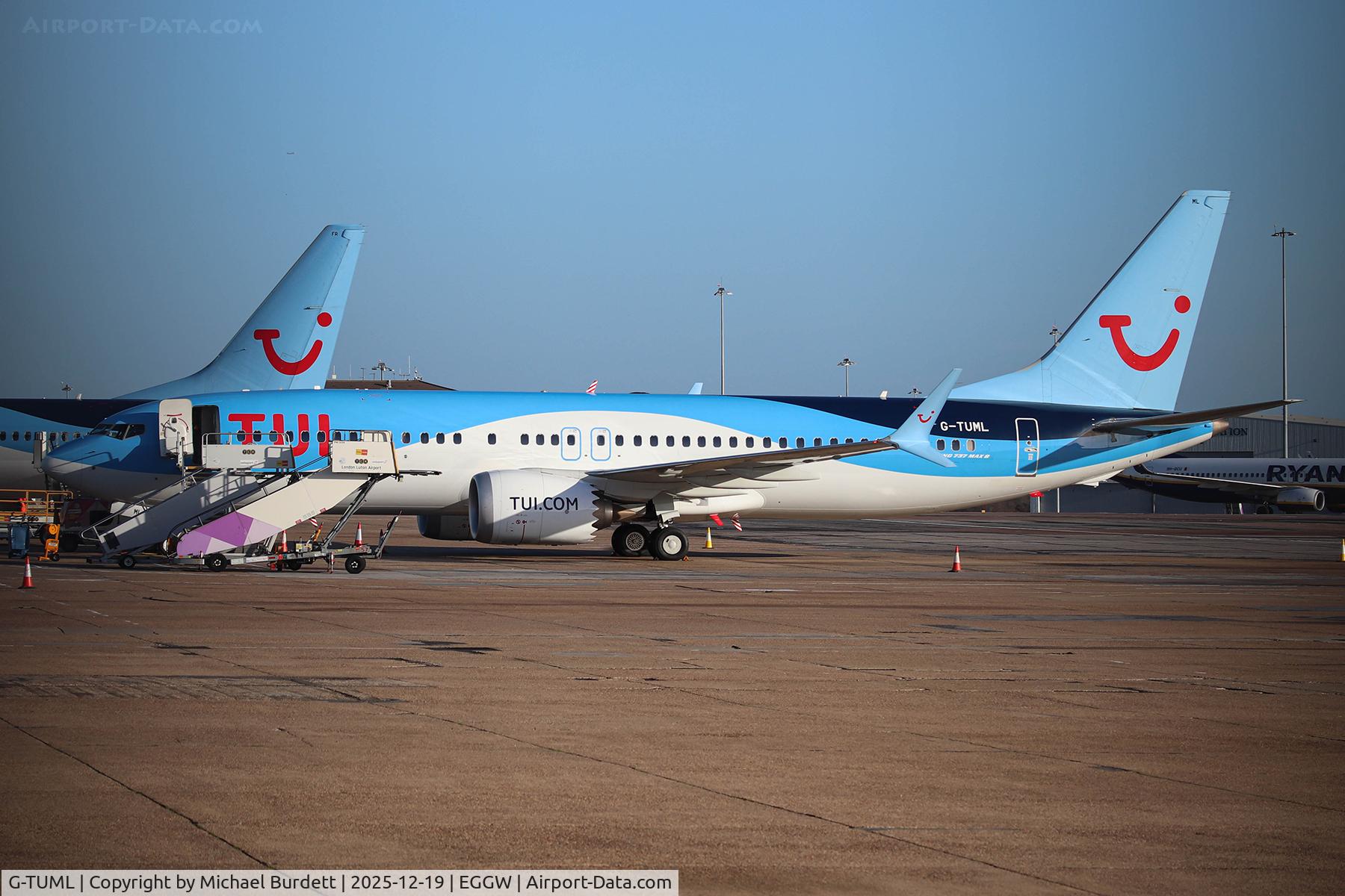 G-TUML, 2020 Boeing 737-8 MAX C/N 44614, Parked at Luton