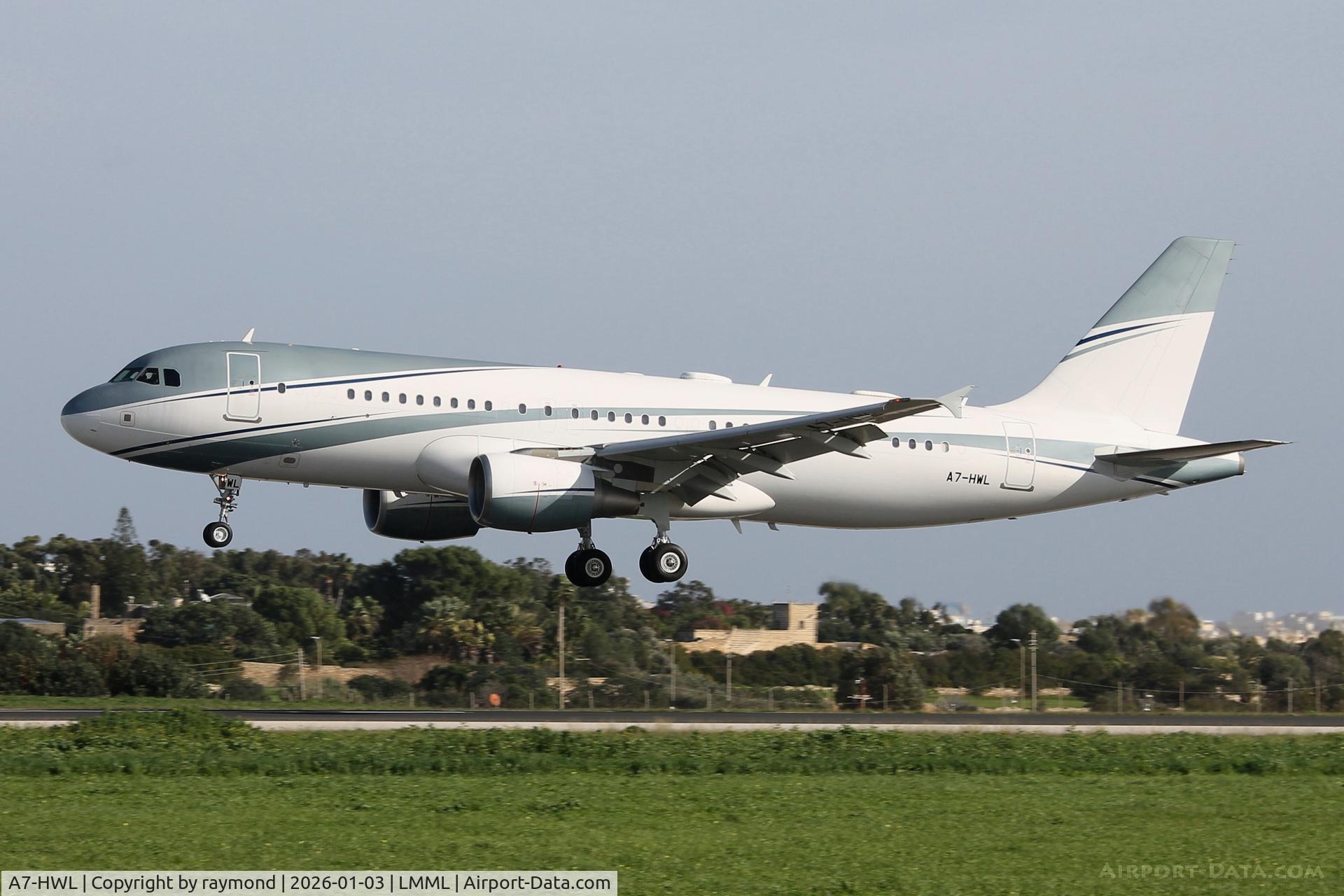 A7-HWL, 2004 Airbus A320-214 C/N 2165, Qatar Amiri Flight Airbus A320-214 reg A7-HWL on final approach for RW31 landing in Malta RW31.