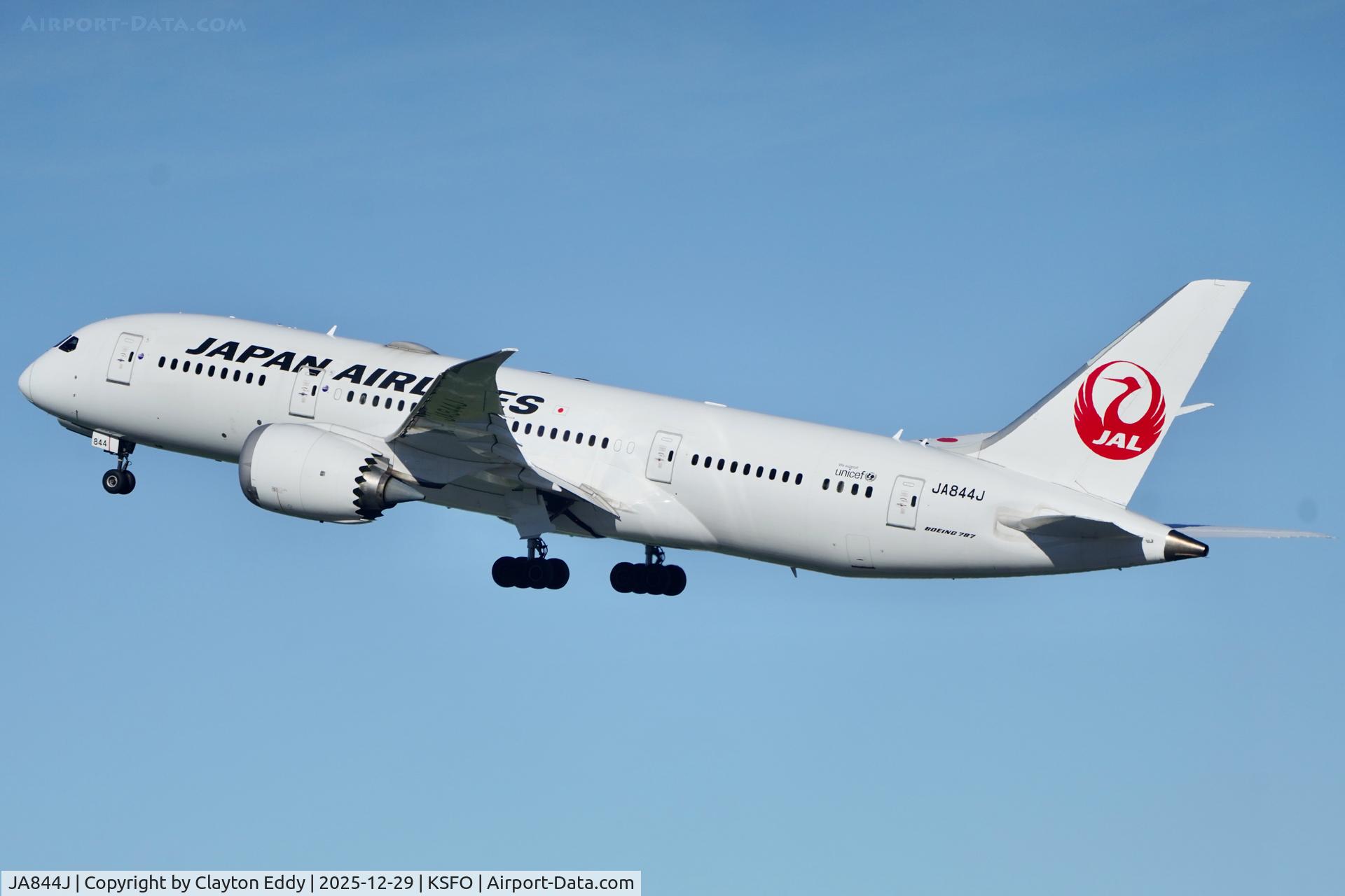 JA844J, 2016 Boeing 787-8 Dreamliner Dreamliner C/N 38136, SFO 2025