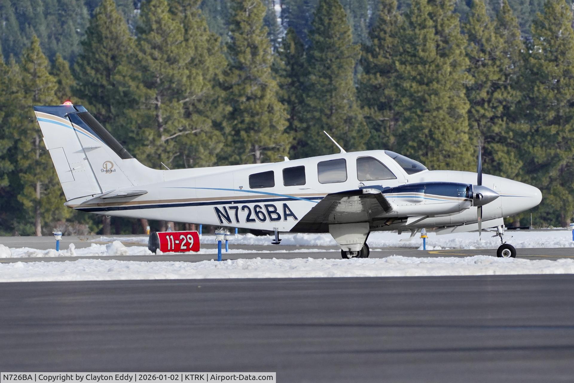 N726BA, 1979 Beech 58P Baron C/N TJ-214, Truckee Tahoe airport in California 2026