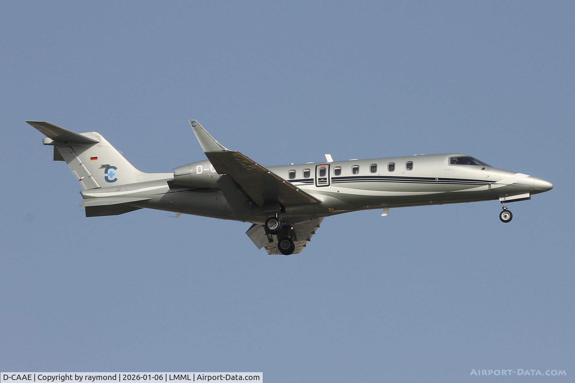 D-CAAE, Bombardier Learjet 45XR C/N 45-372, Bombardier Learjet 45XR reg D-CAAE of Unicair landing in Malta RW13.