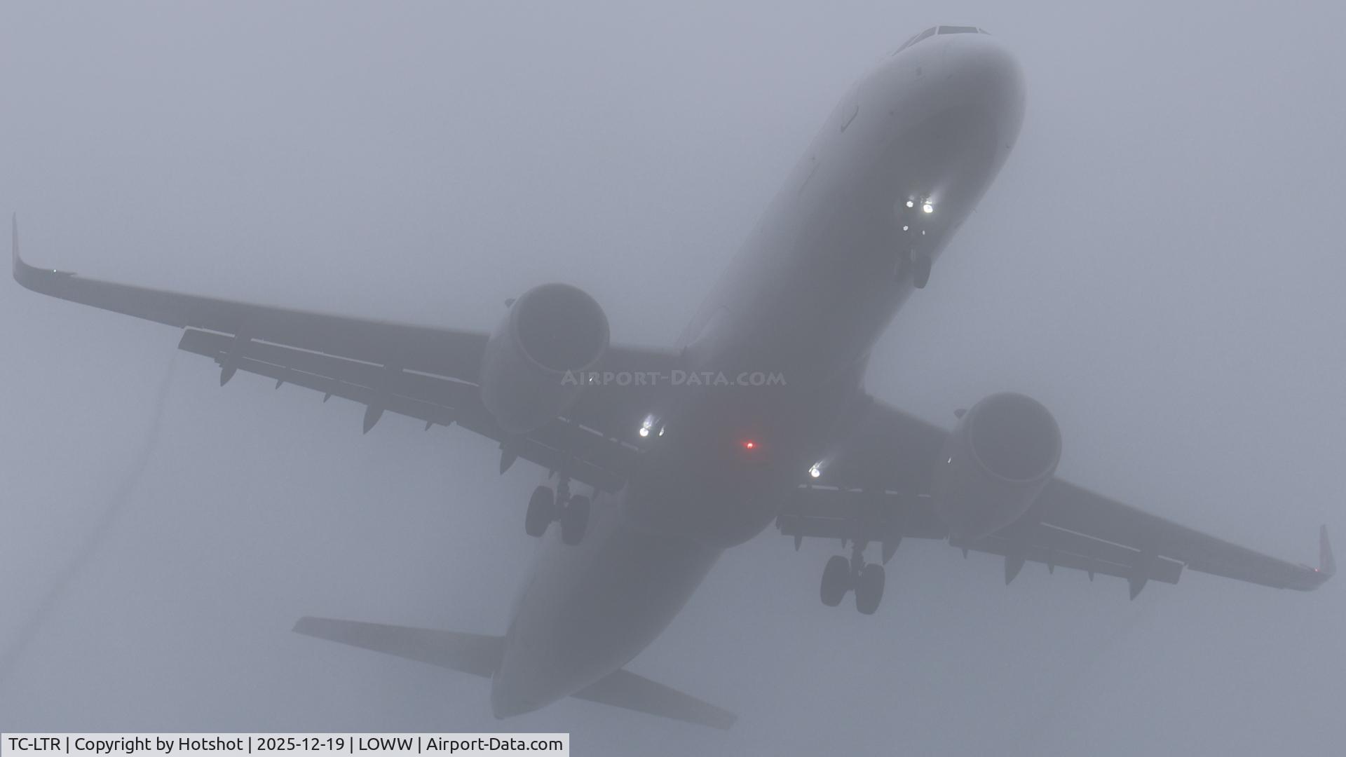 TC-LTR, 2023 Airbus A-321 Neo C/N 11212, Appearing out of the low fog
