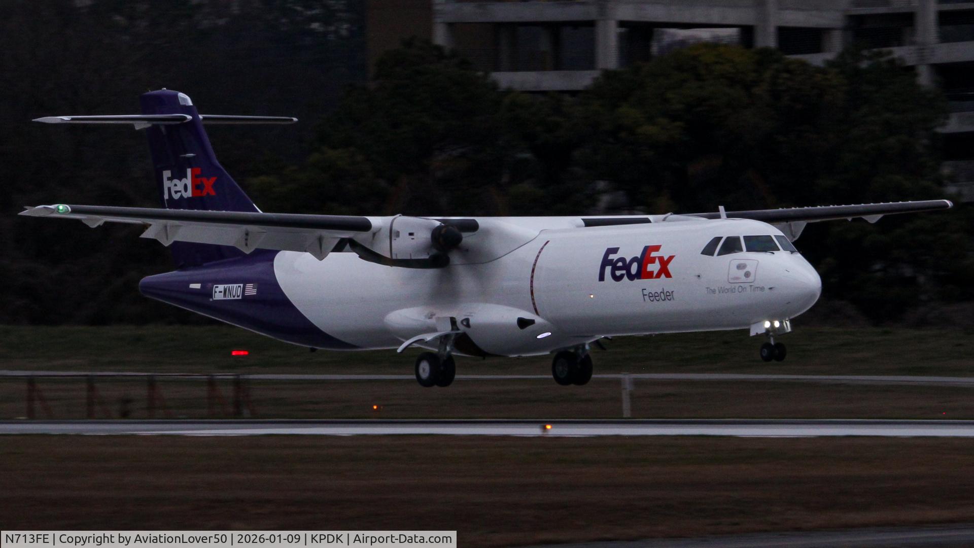 N713FE, 2025 ATR 72-600F C/N 1766, FedEx Feeder ATR 72-600F on one of it's final delivery flight legs.