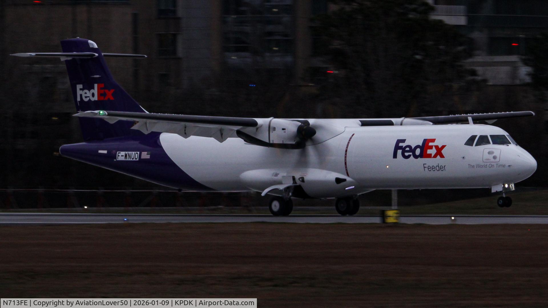 N713FE, 2025 ATR 72-600F C/N 1766, FedEx Feeder ATR 72-600F on one of it's final delivery flight legs.