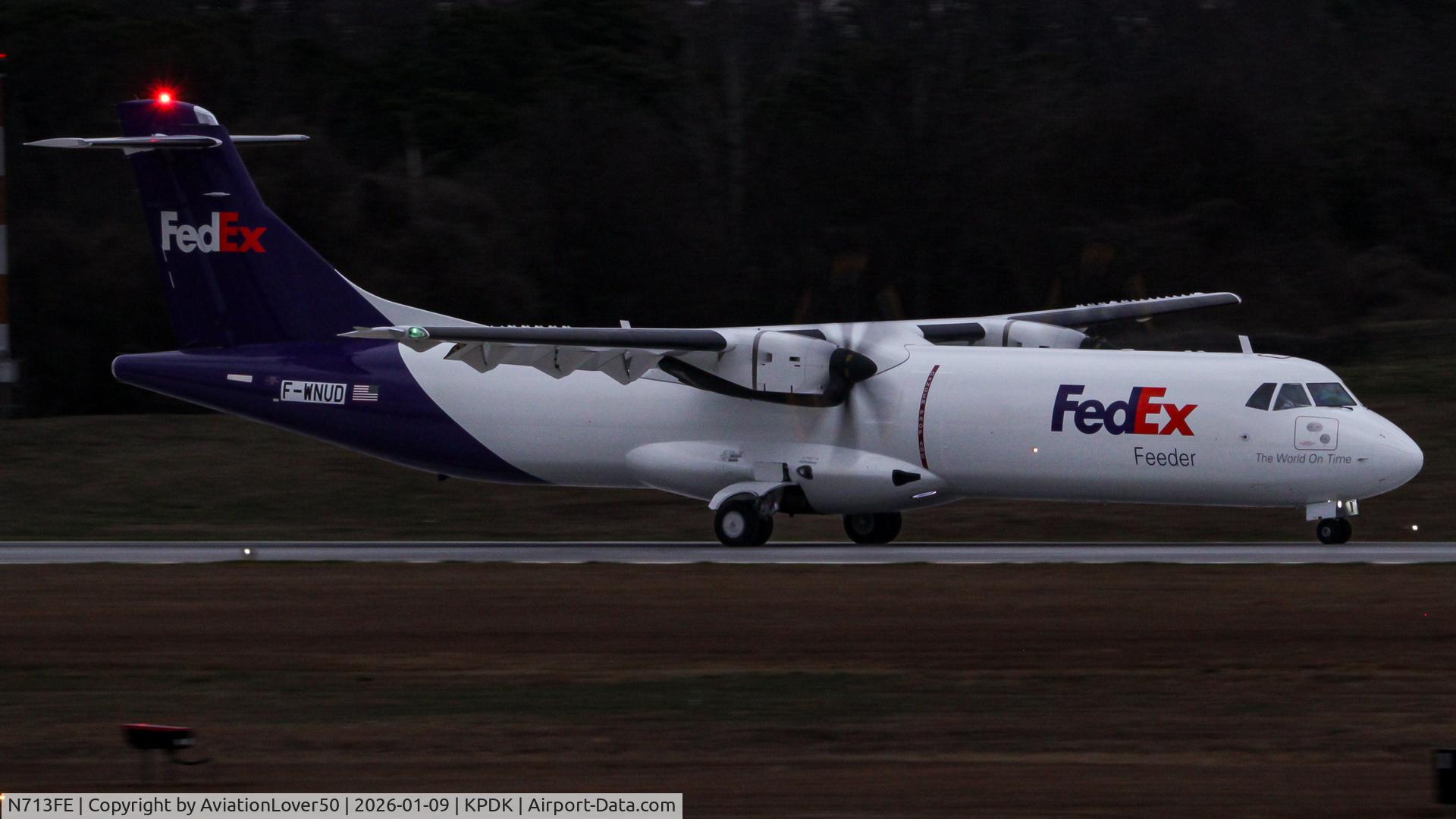 N713FE, 2025 ATR 72-600F C/N 1766, FedEx Feeder ATR 72-600F on one of it's final delivery flight legs.