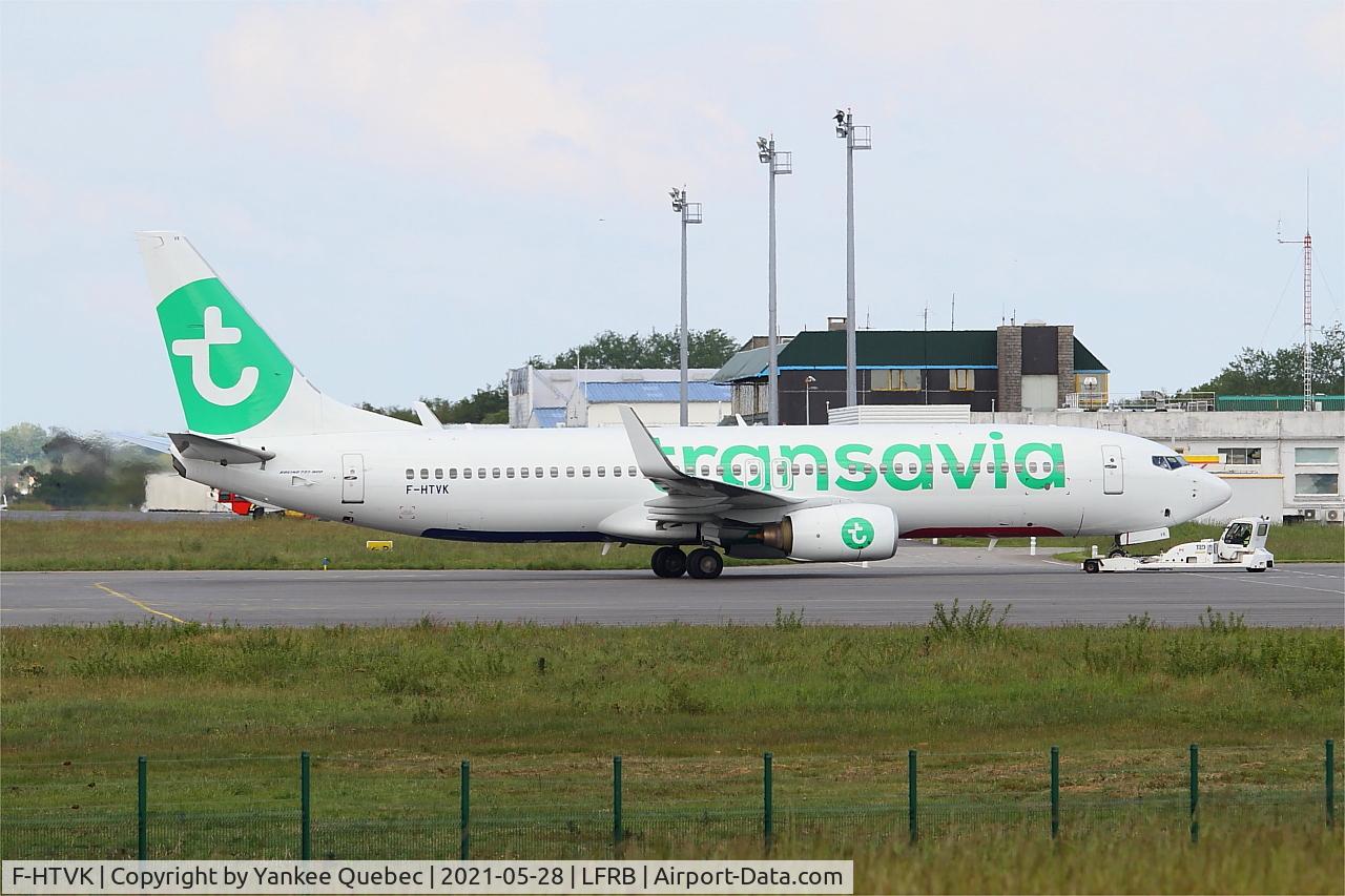 F-HTVK, 2008 Boeing 737-84P C/N 2570, Boeing 737-84P, Push back, Brest-Bretagne Airport (LFRB-BES)