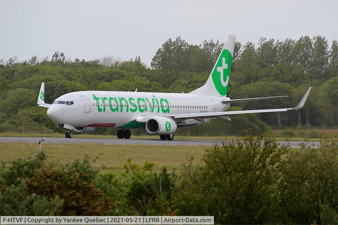 F-HTVF, 2017 Boeing 737-8K2 C/N 62160, Boeing 737-8K2, Ready to take off rwy 25L, Brest-Bretagne Airport (LFRB-BES)