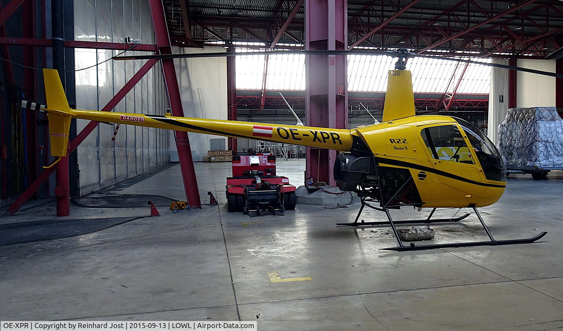 OE-XPR, 2008 Robinson R22 Beta II C/N 4327, In the hangar at Linz-Hoersching, Austria