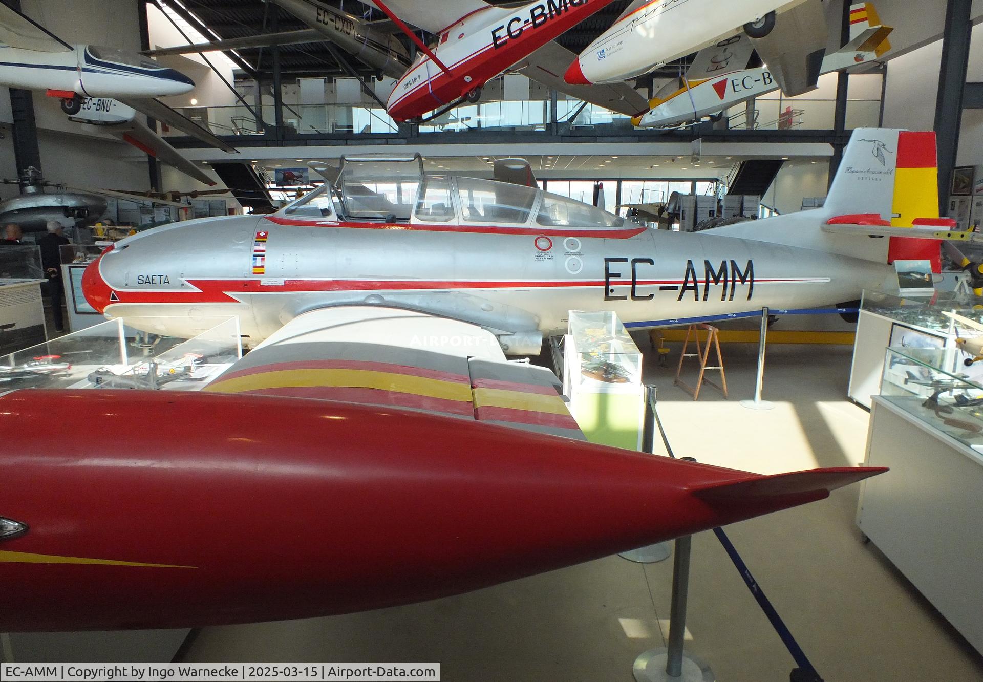 EC-AMM, 1955 Hispano HA-200R1 Saeta C/N P1, Hispano HA-200R1 Saeta first prototype at the FPAC (Fundació Parc Aeronàutic de Catalunya) Centre Cultural Aeronàutic, Barcelona El Prat airport