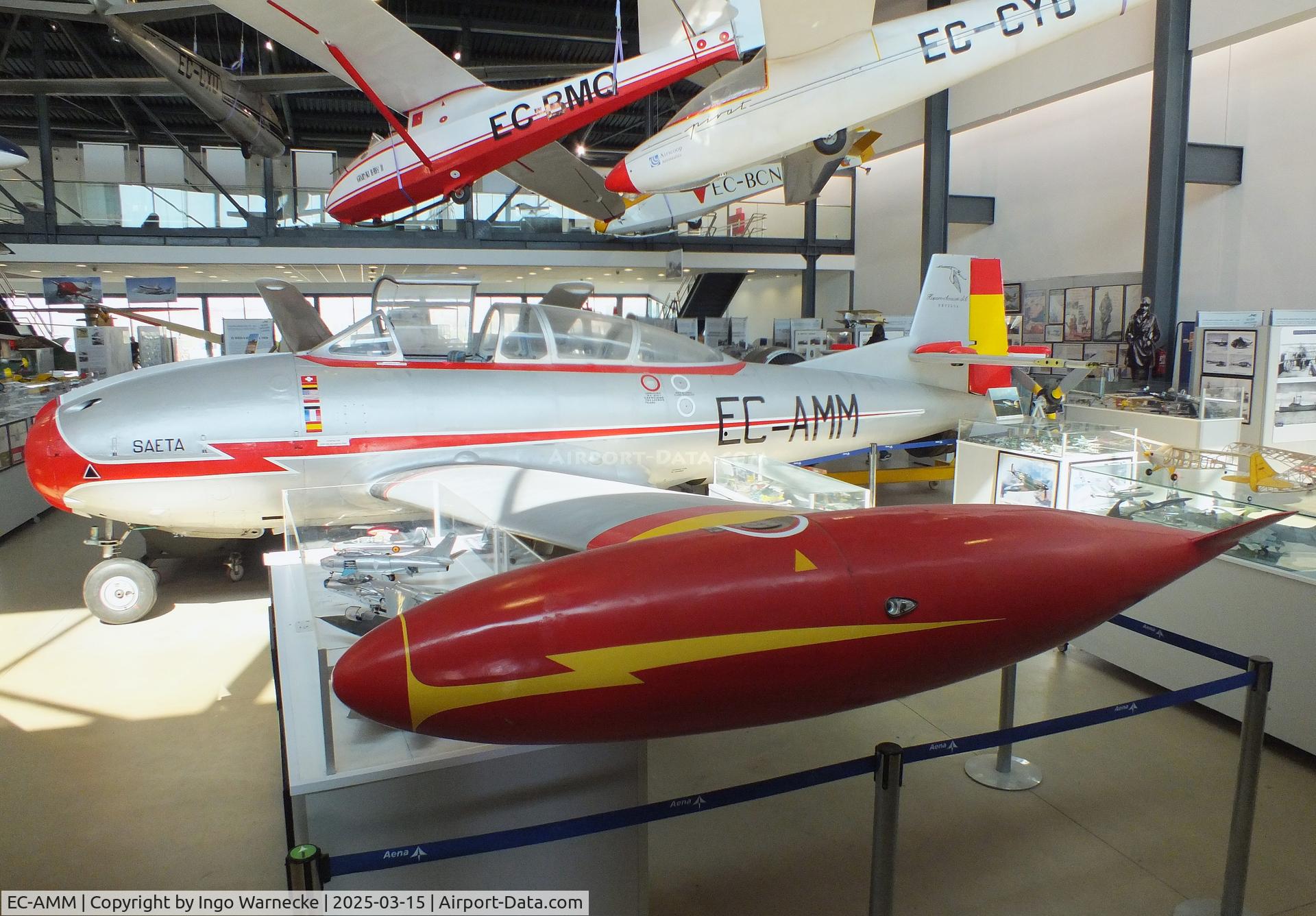 EC-AMM, 1955 Hispano HA-200R1 Saeta C/N P1, Hispano HA-200R1 Saeta first prototype at the FPAC (Fundació Parc Aeronàutic de Catalunya) Centre Cultural Aeronàutic, Barcelona El Prat airport