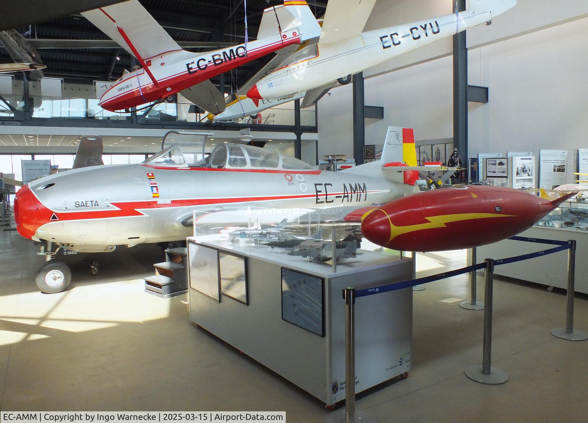EC-AMM, 1955 Hispano HA-200R1 Saeta C/N P1, Hispano HA-200R1 Saeta first prototype at the FPAC (Fundació Parc Aeronàutic de Catalunya) Centre Cultural Aeronàutic, Barcelona El Prat airport