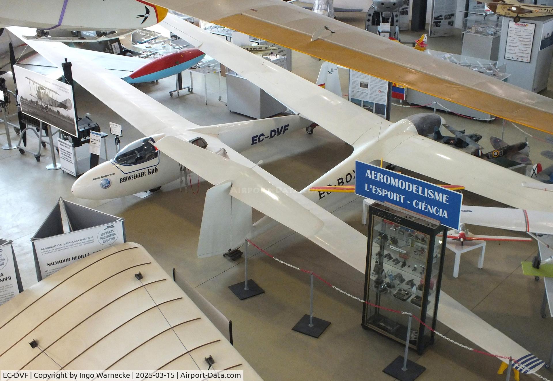 EC-DVF, 1964 Schleicher Ka-6CR Rhonsegler C/N 6302, Schleicher Ka 6 CR Rhönsegler at the FPAC (Fundació Parc Aeronàutic de Catalunya) Centre Cultural Aeronàutic, Barcelona El Prat airport