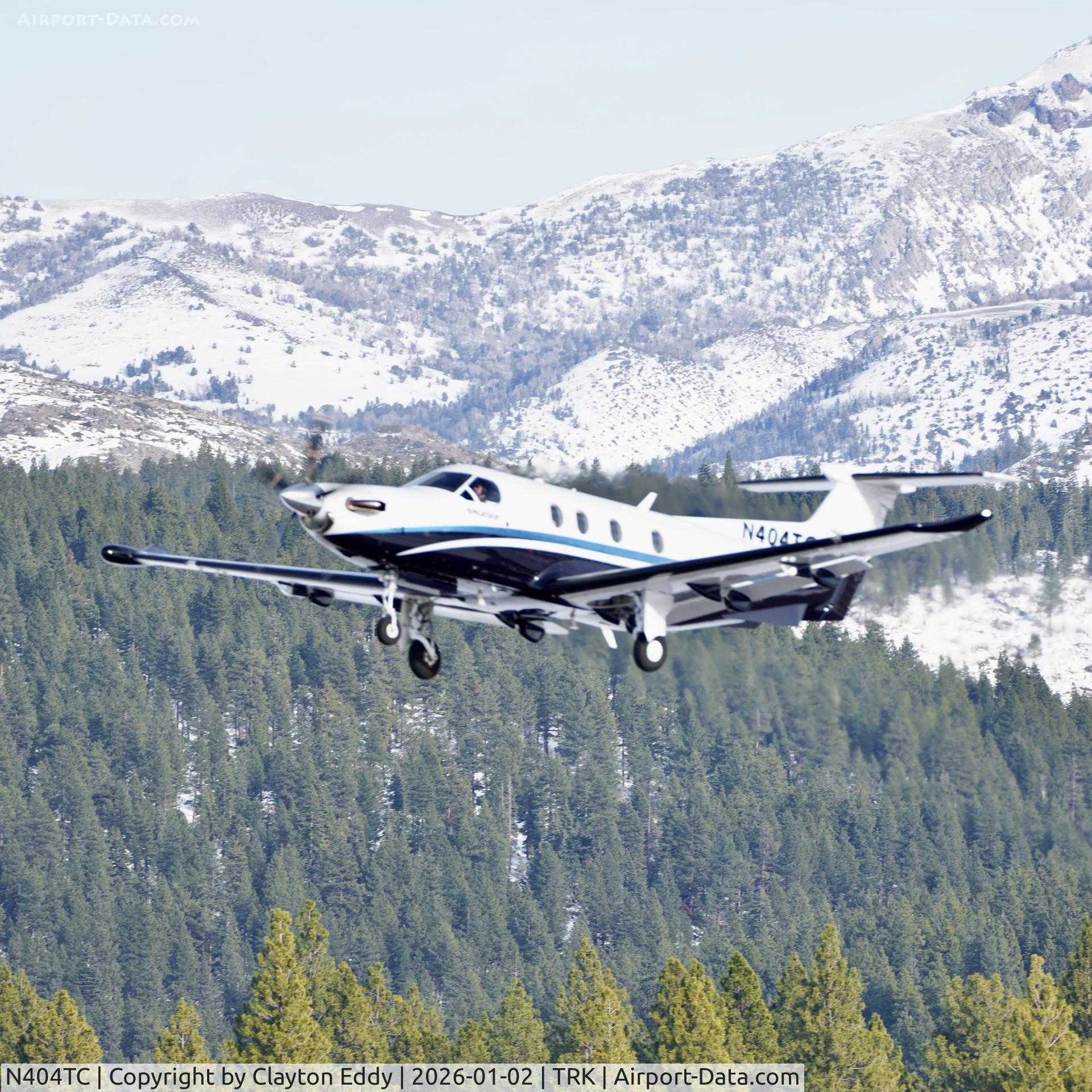 N404TC, 2017 Pilatus PC-12/47E C/N 1743, Blurry Truckee Tahoe airport in California 2026
