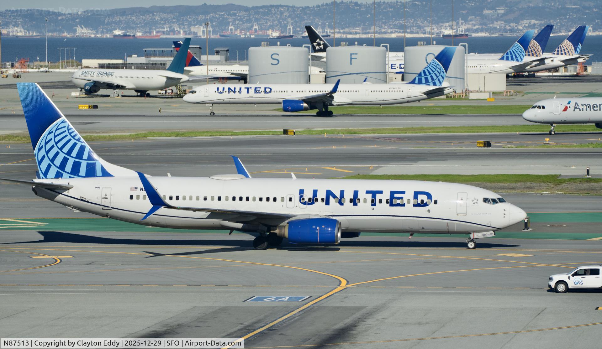 N87513, 2008 Boeing 737-824 C/N 31621, Sky Terrace SFO 2025