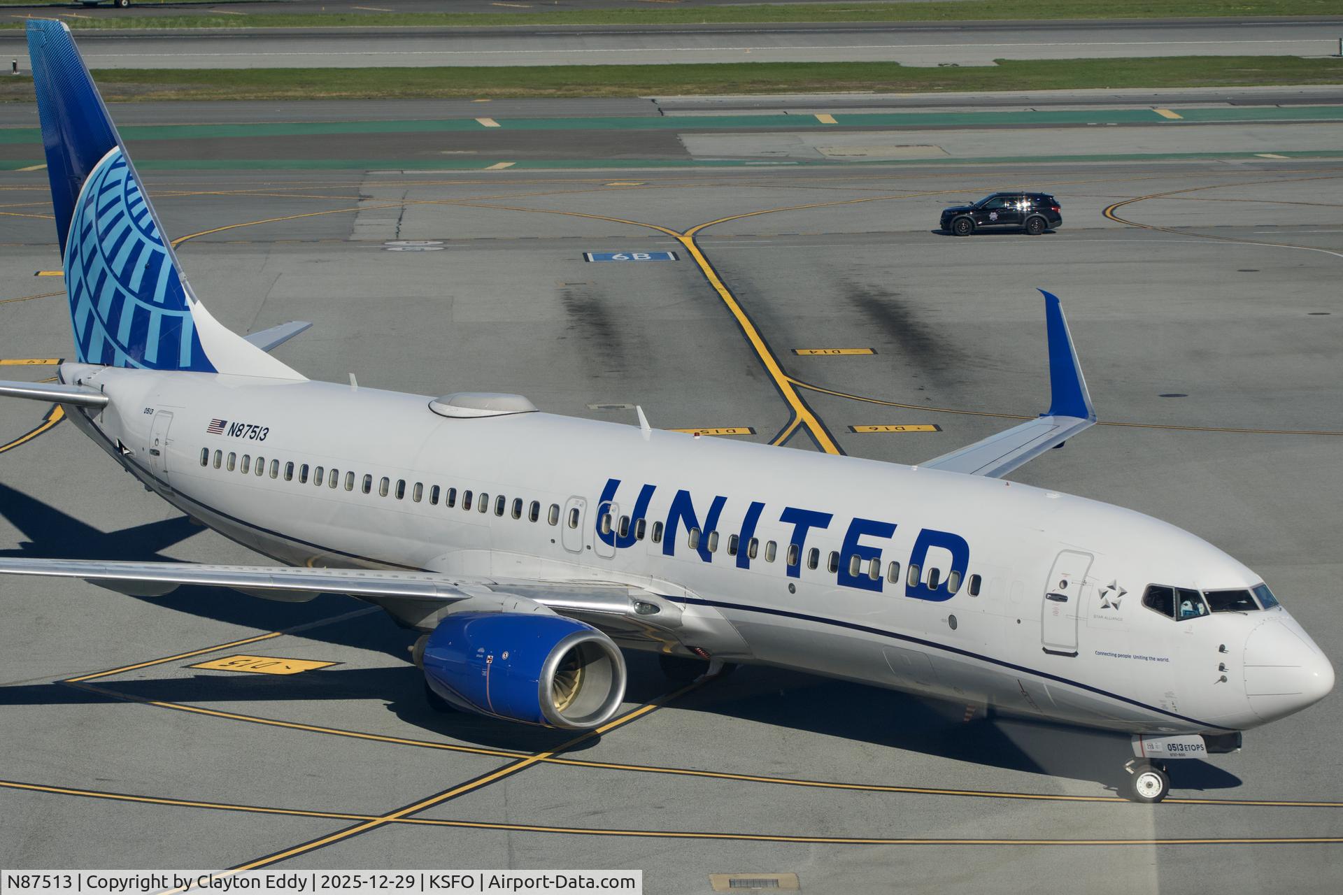 N87513, 2008 Boeing 737-824 C/N 31621, Sky Terrace SFO 2025