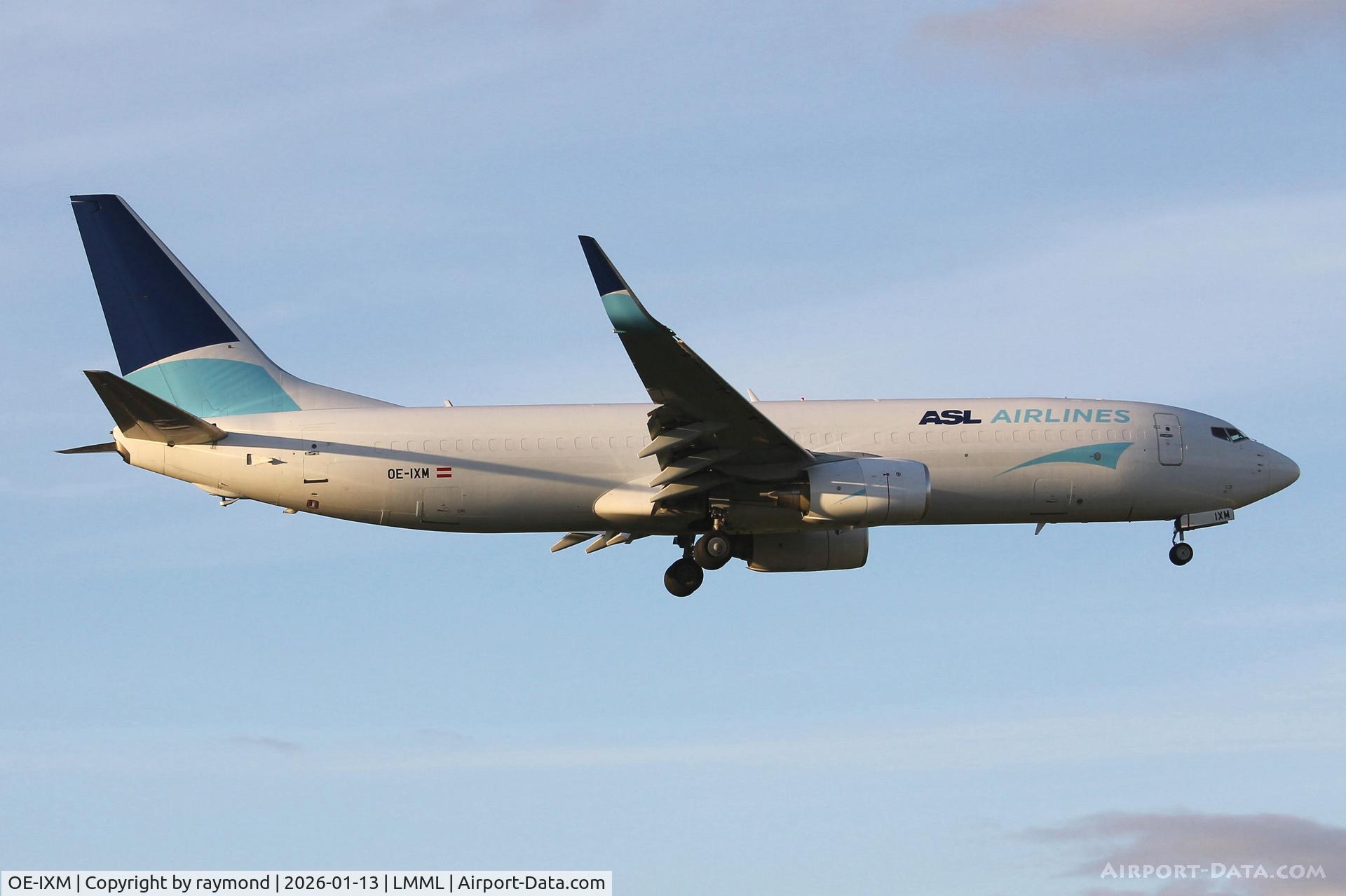 OE-IXM, 2006 Boeing 737-8EH(BCF)(WL) C/N 34474, Boeing 737-8EH(BCF) reg OE-IXM of ASL Cargo on final approach RW31 Malta.