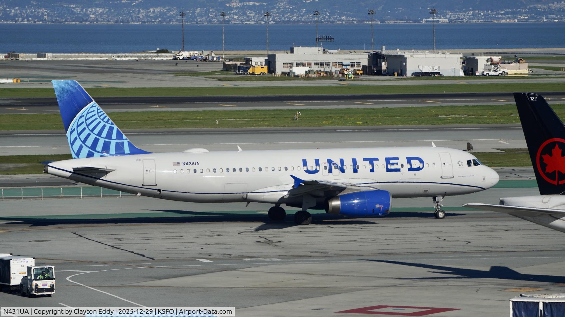 N431UA, 1996 Airbus A320-232 C/N 571, Sky Terrace SFO 2025