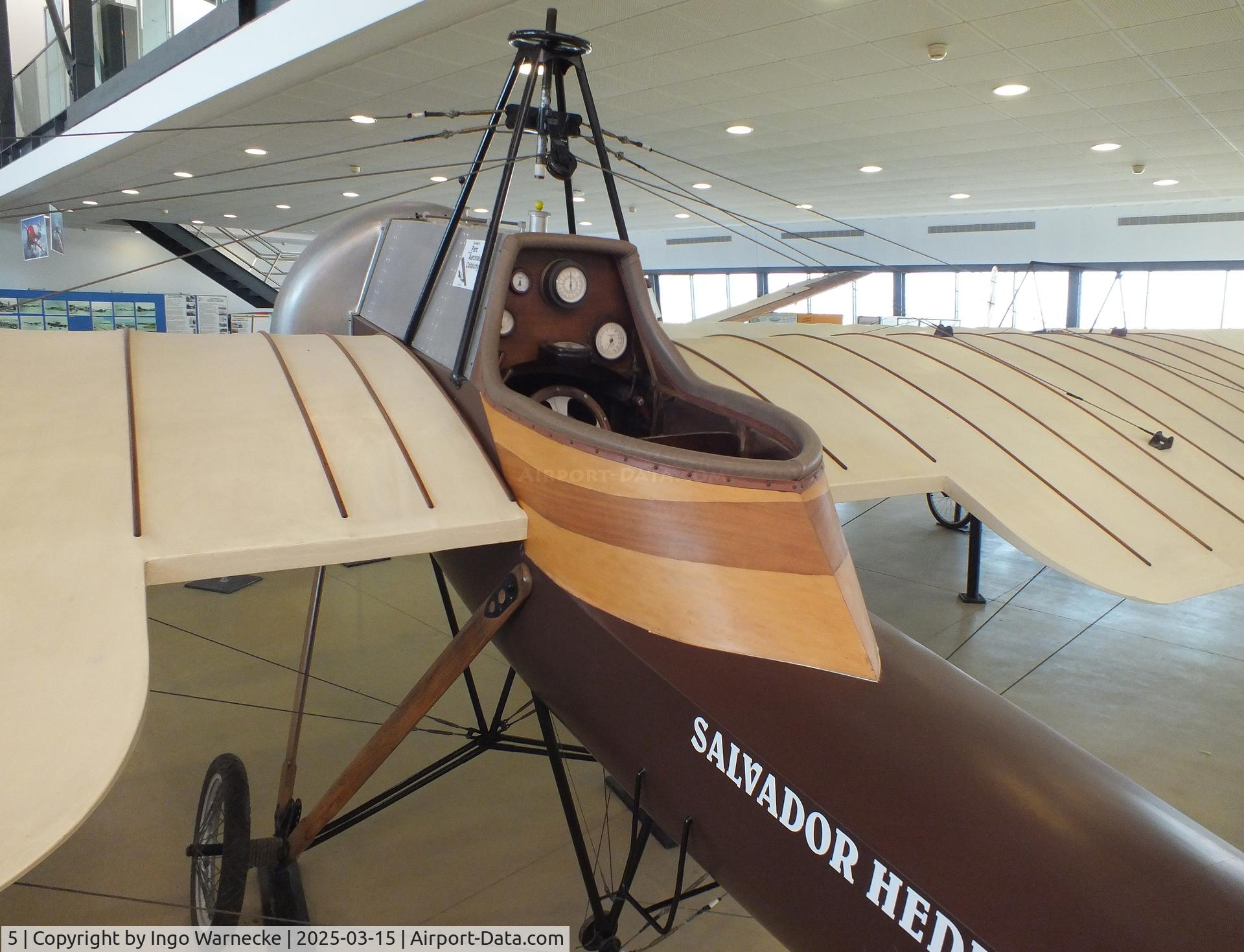 5, 2002 Hedilla 1915 Monocoque II replica C/N 01, Salvador Hedilla Pineda 1916 Monocoque II replica (originally built by Pujol y Comabella Cia, replica built by Asociación Amigos de la Aeronáutica) at the FPAC (Fundació Parc Aeronàutic de Catalunya) Centre Cultural Aeronàutic, Barcelona El Prat airport