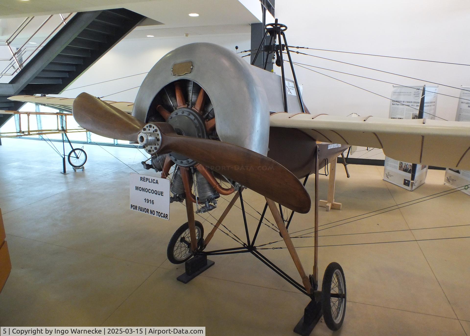 5, 2002 Hedilla 1915 Monocoque II replica C/N 01, Salvador Hedilla Pineda 1916 Monocoque II replica (originally built by Pujol y Comabella Cia, replica built by Asociación Amigos de la Aeronáutica) at the FPAC (Fundació Parc Aeronàutic de Catalunya) Centre Cultural Aeronàutic, Barcelona El Prat airport