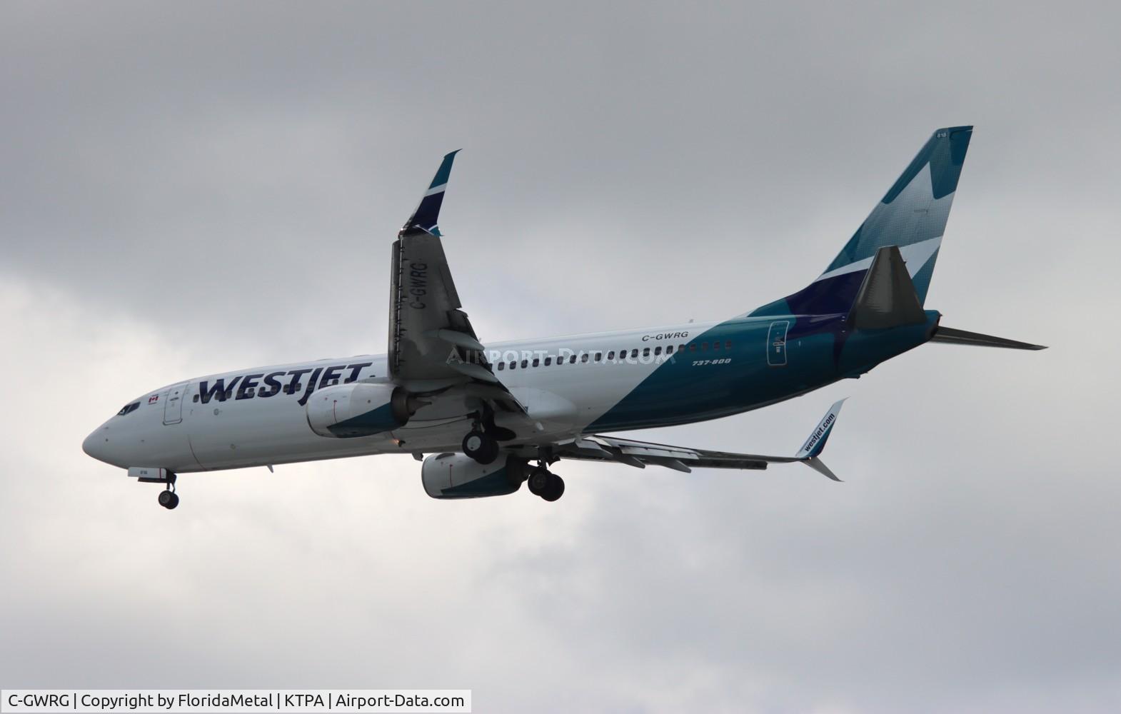 C-GWRG, 2012 Boeing 737-8CT C/N 39071, WJA 738 zx yyz-tpa