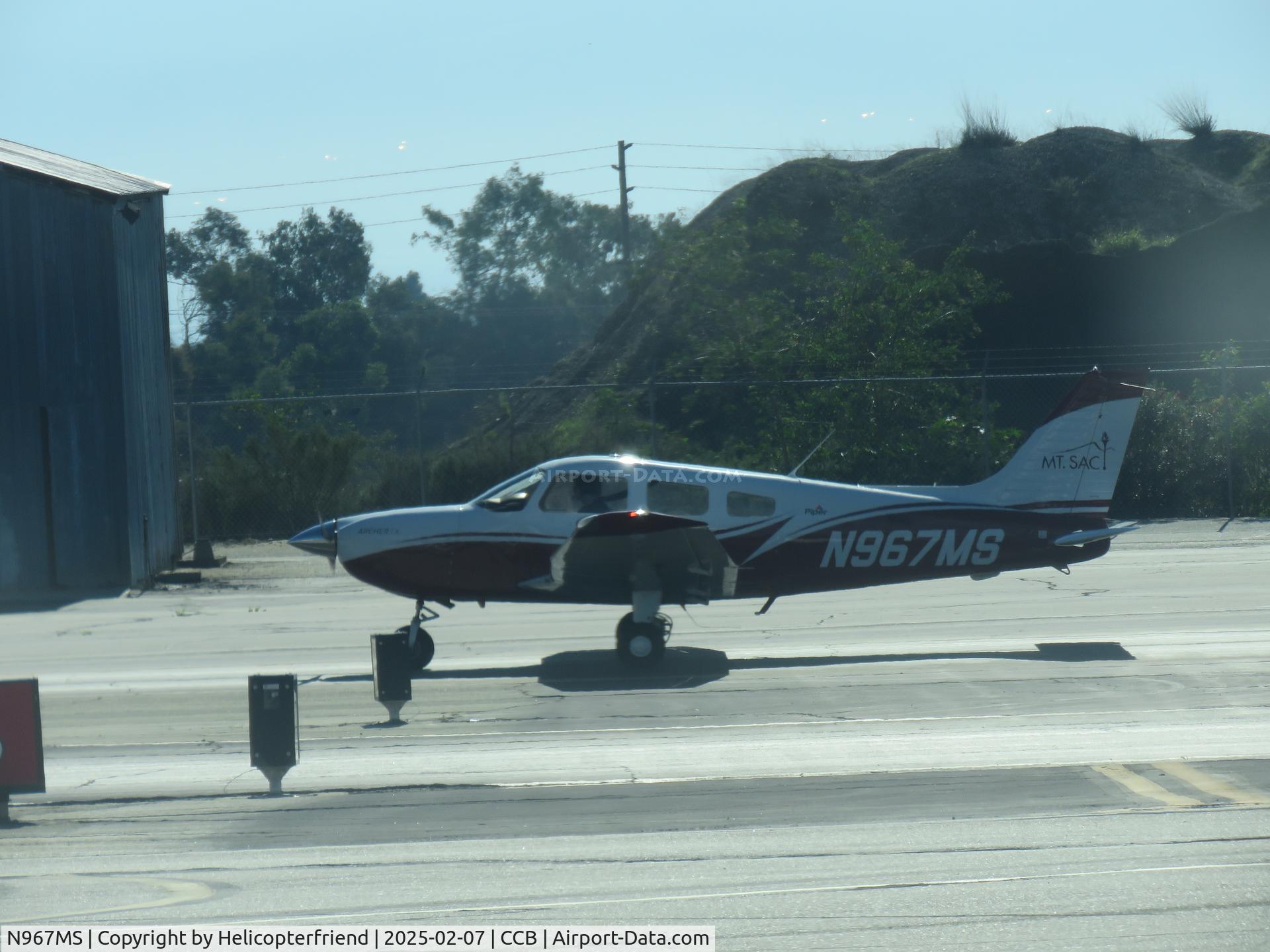 N967MS, 2023 Piper PA-28-161 Archer TX C/N 2881637, Entering taxiway Sierra