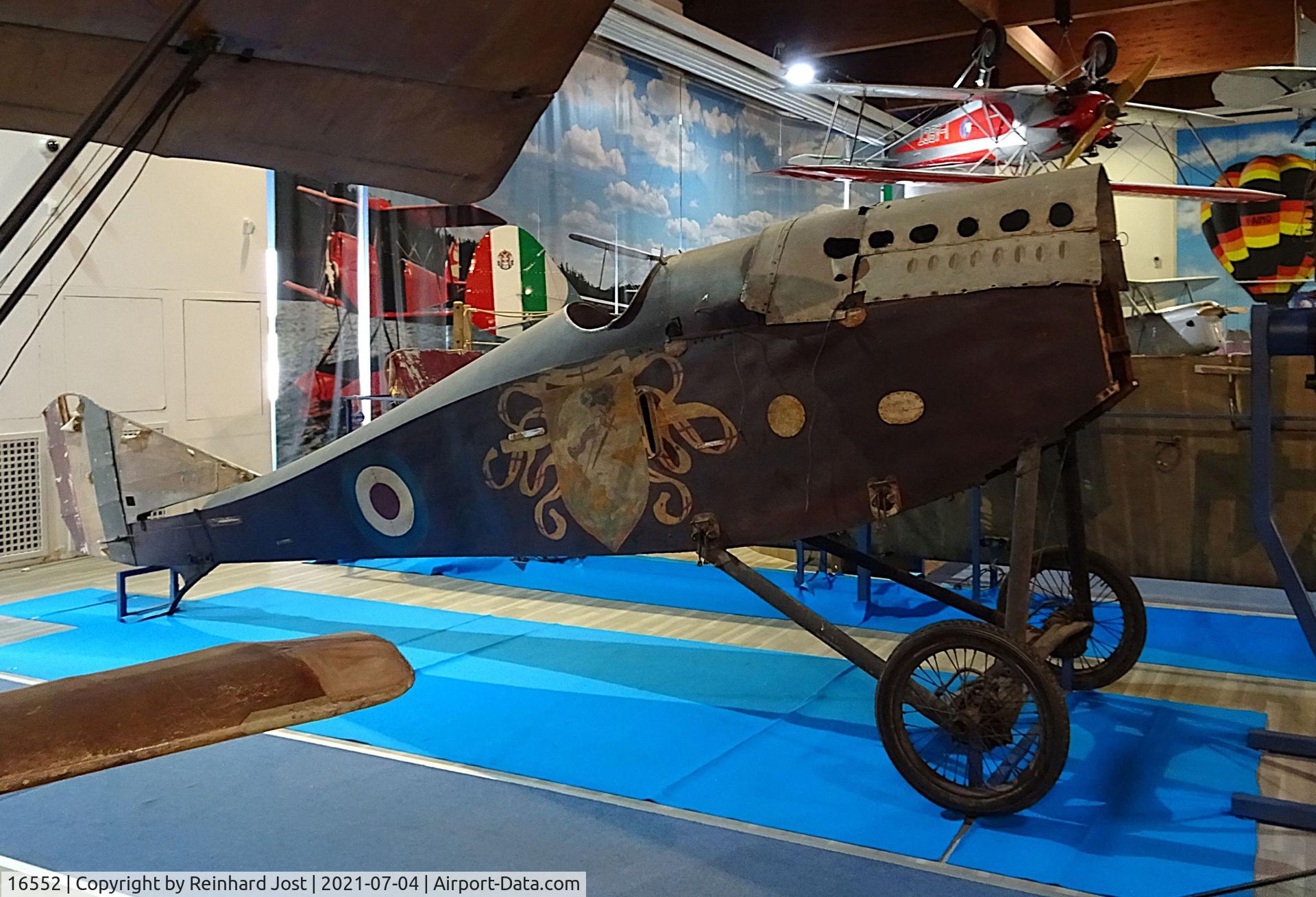 16552, 1918 Ansaldo A-1 Ballila C/N unknown, One of two surviving Balillas, the fuselage is displayed at the Caproni Museum at Trento, Italy, with a Saint George painting still at the original silk.