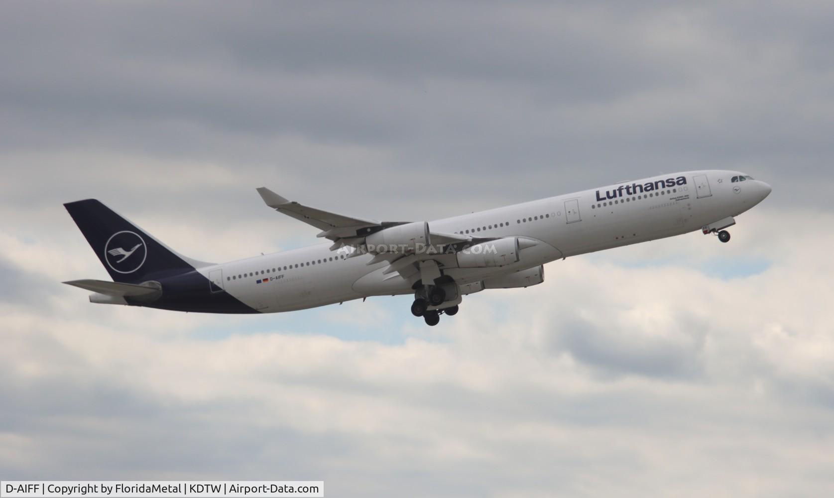 D-AIFF, 2001 Airbus A340-313X C/N 447, DLH A343 nc zx dtw-fra, eddf