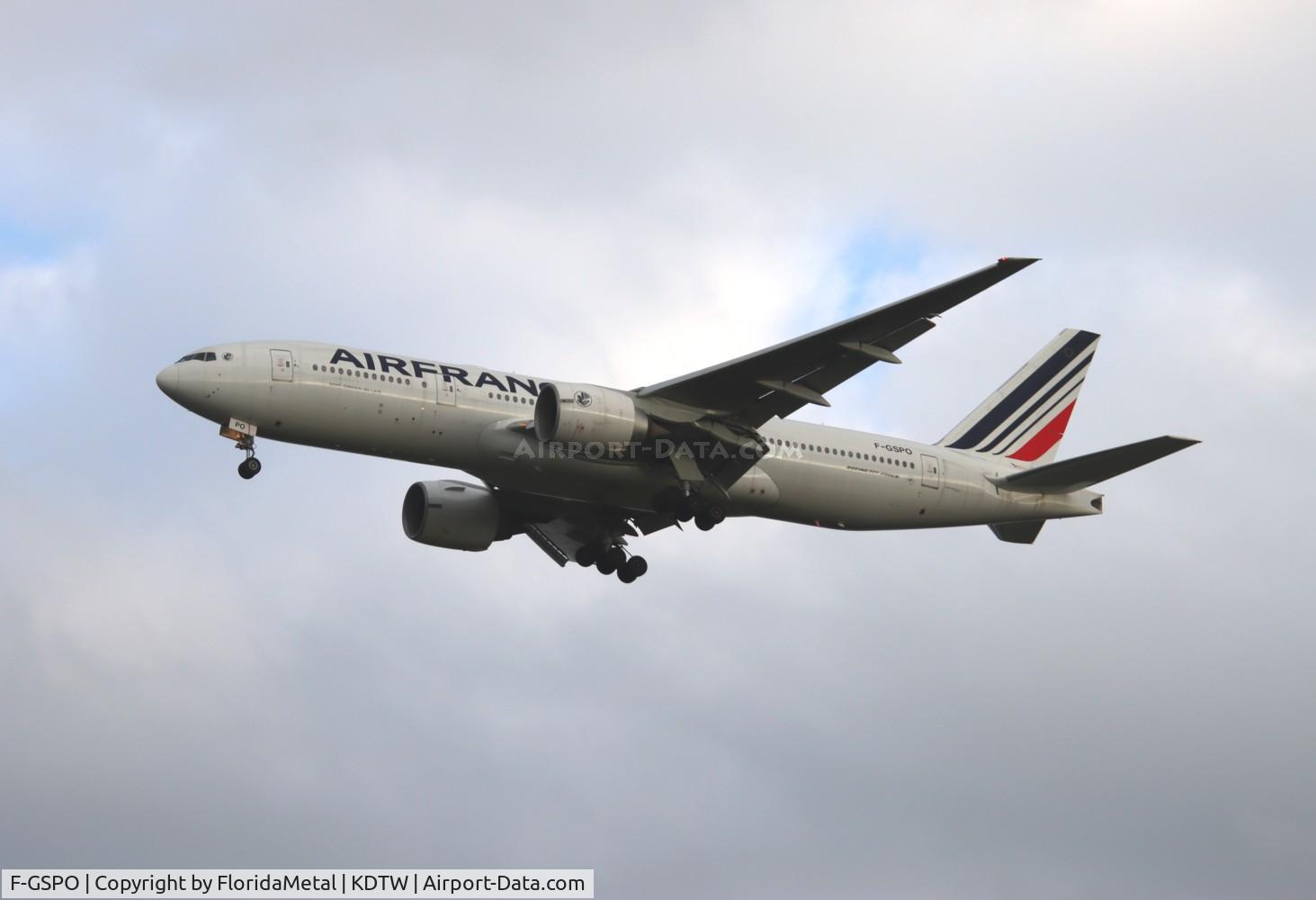 F-GSPO, 2001 Boeing 777-228/ER C/N 30614, AFR 772 zx cdg, lfpg-dtw