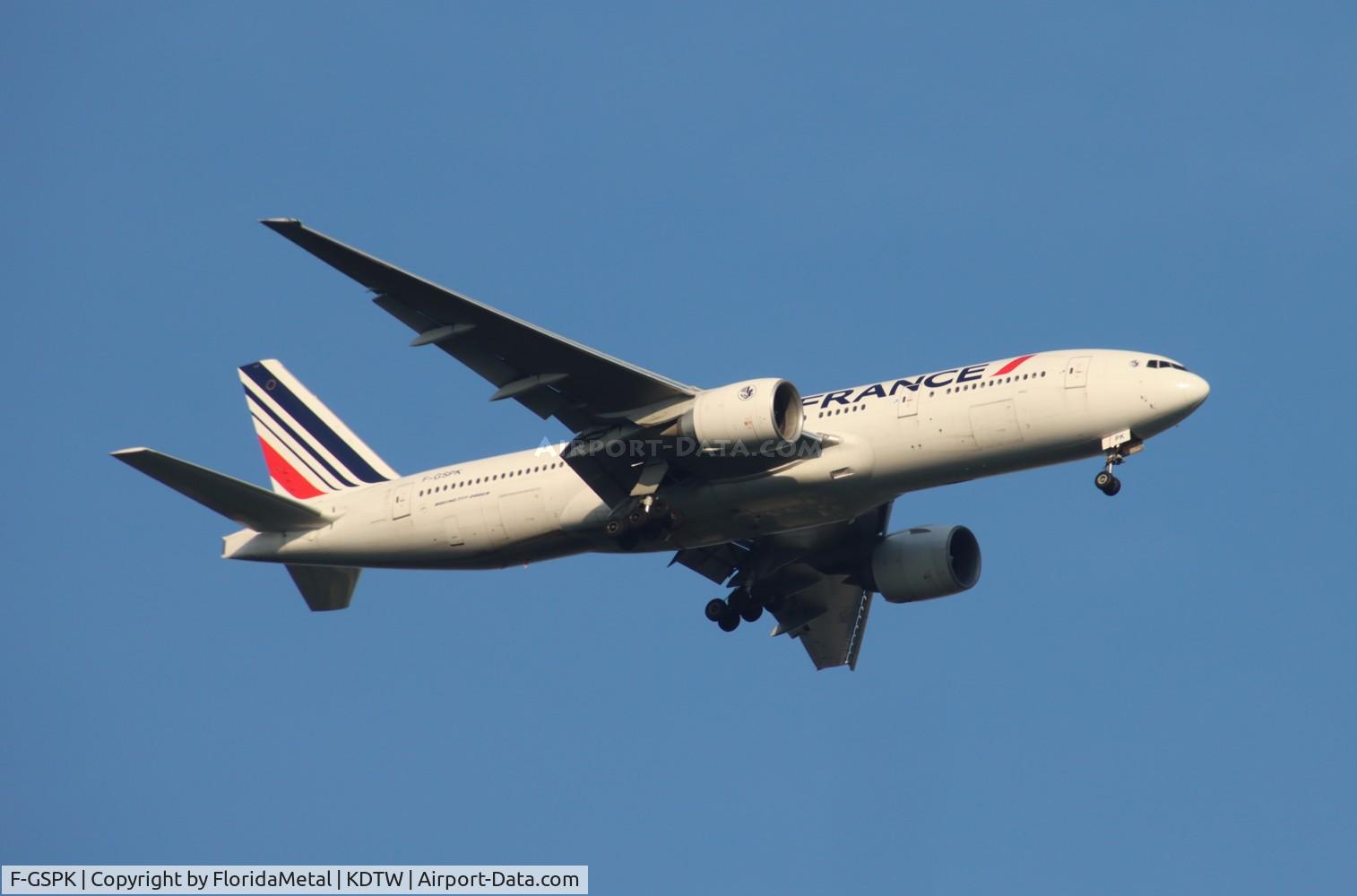 F-GSPK, 2000 Boeing 777-228/ER C/N 29010, AFR 772 zx cdg-dtw