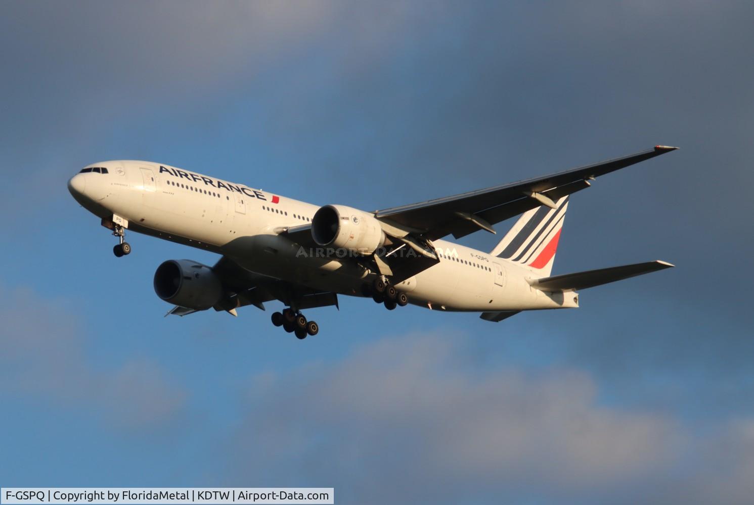 F-GSPQ, 2001 Boeing 777-228/ER C/N 28682, AFR 772 zx cdg, lfpg-dtw