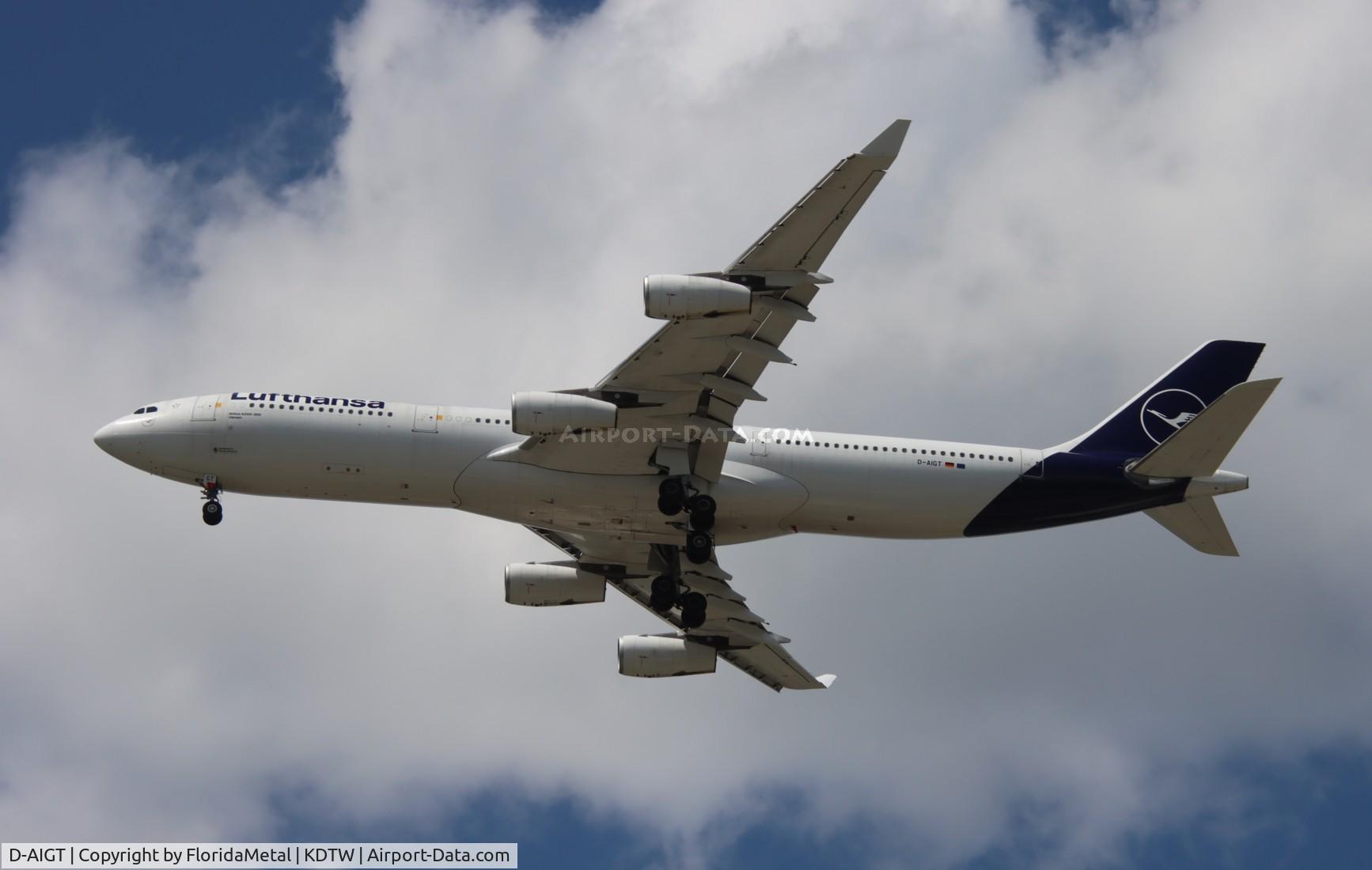 D-AIGT, 1999 Airbus A340-313 C/N 304, DLH A343 nc zx fra, eddf-dtw