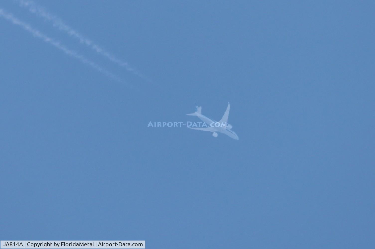 JA814A, 2012 Boeing 787-8 Dreamliner C/N 34493, ANA 788 zx in flight over Michigan iad-hnd