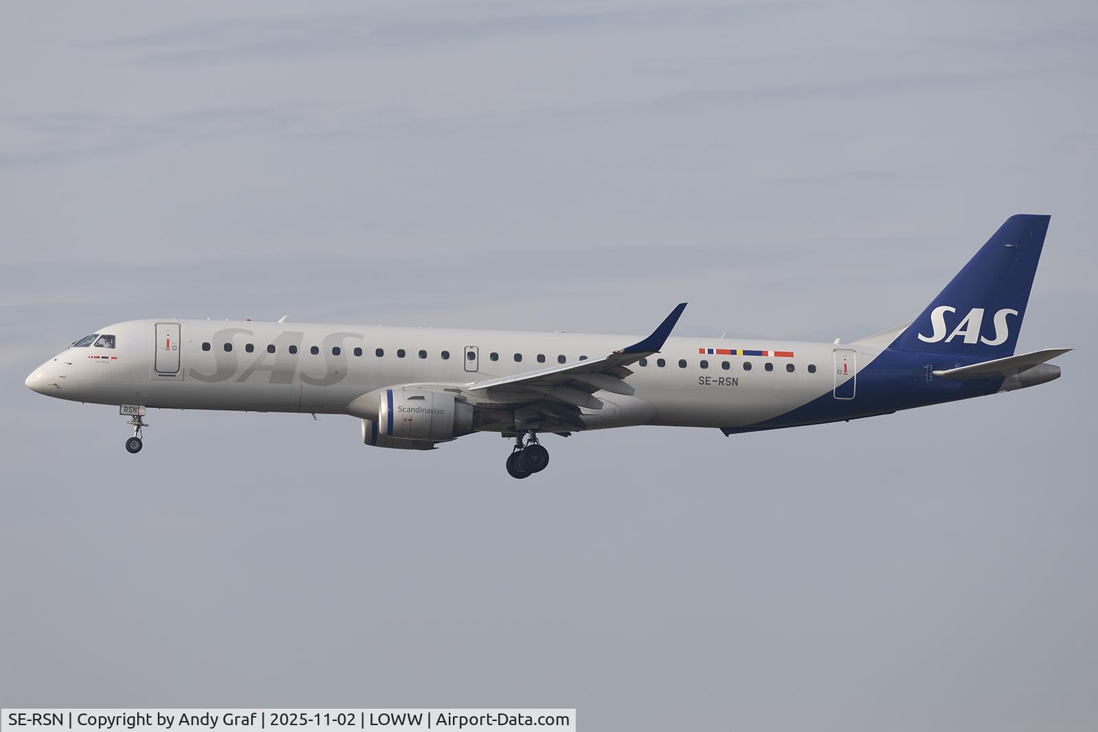SE-RSN, 2007 Embraer 195LR (ERJ-190-200LR) C/N 19000155, SAS EMB195