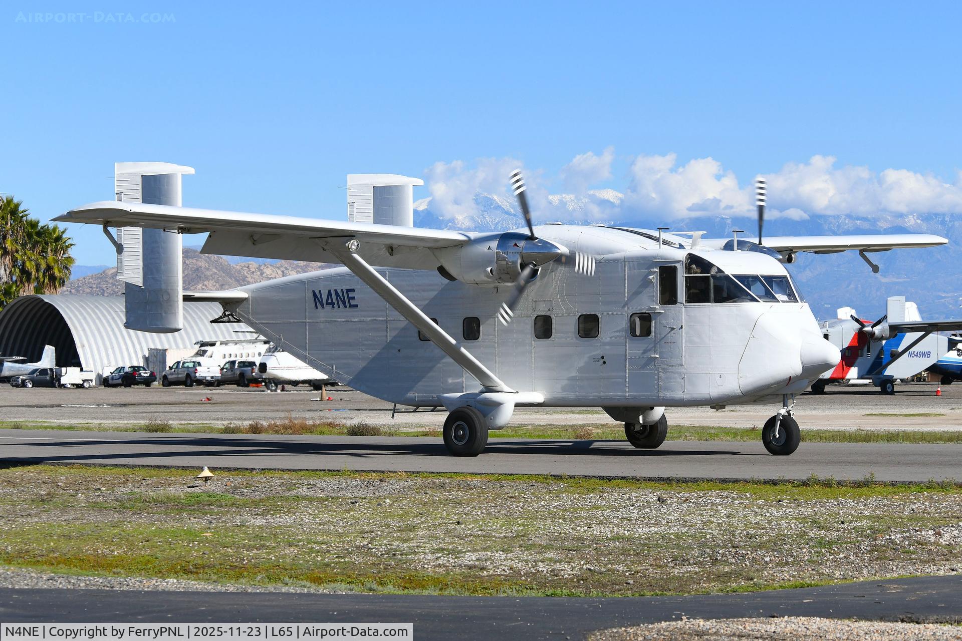 N4NE, 1970 Short SC7 Series 2 C/N SH1885, Perris Valley Aviation Skyvan taking -off. Comment from my friend: noisy little things.