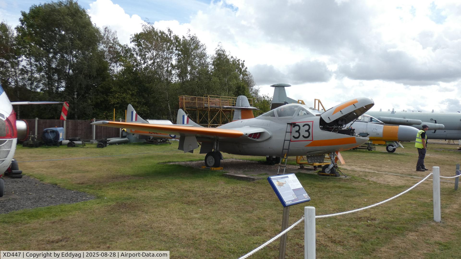 XD447, 1954 De Havilland DH.115 Vampire T.11 C/N 15384, East Midlands Aeropark