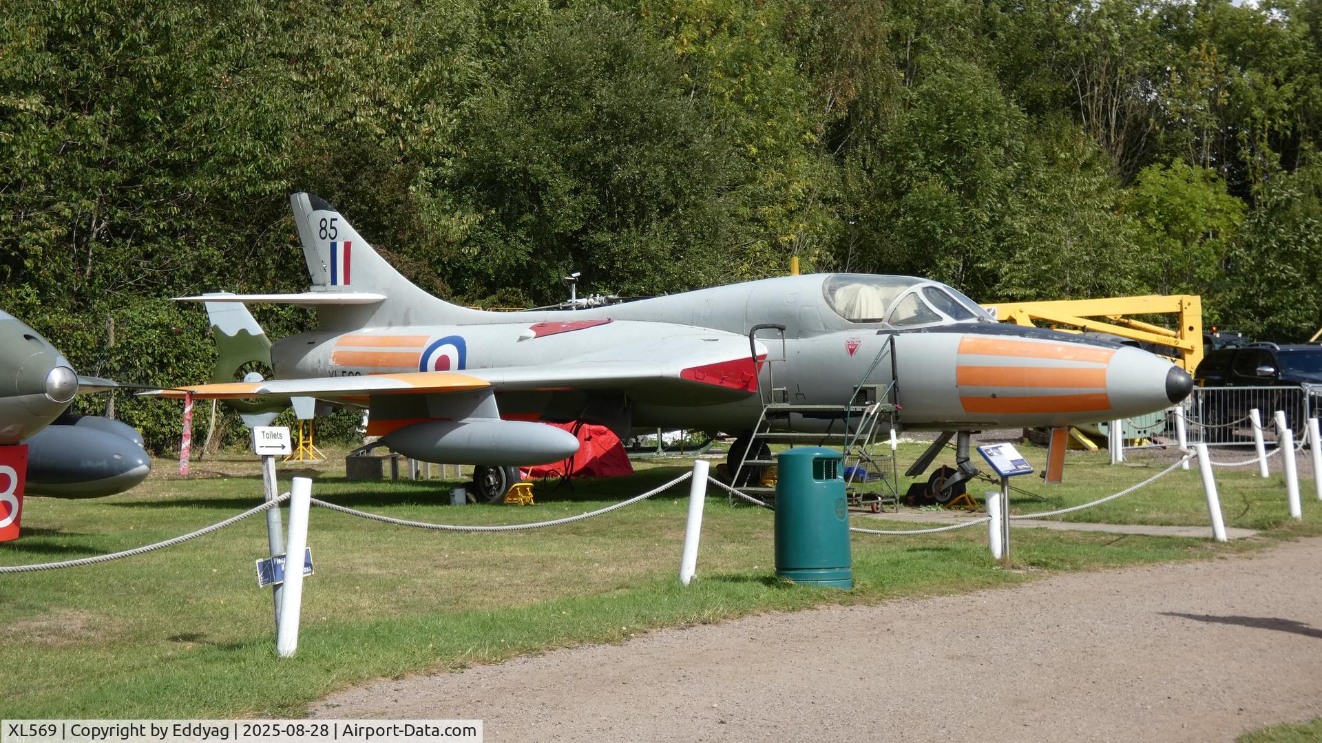 XL569, 1958 Hawker Hunter T.7 C/N 41H/693720, East Midlands Aeropark
