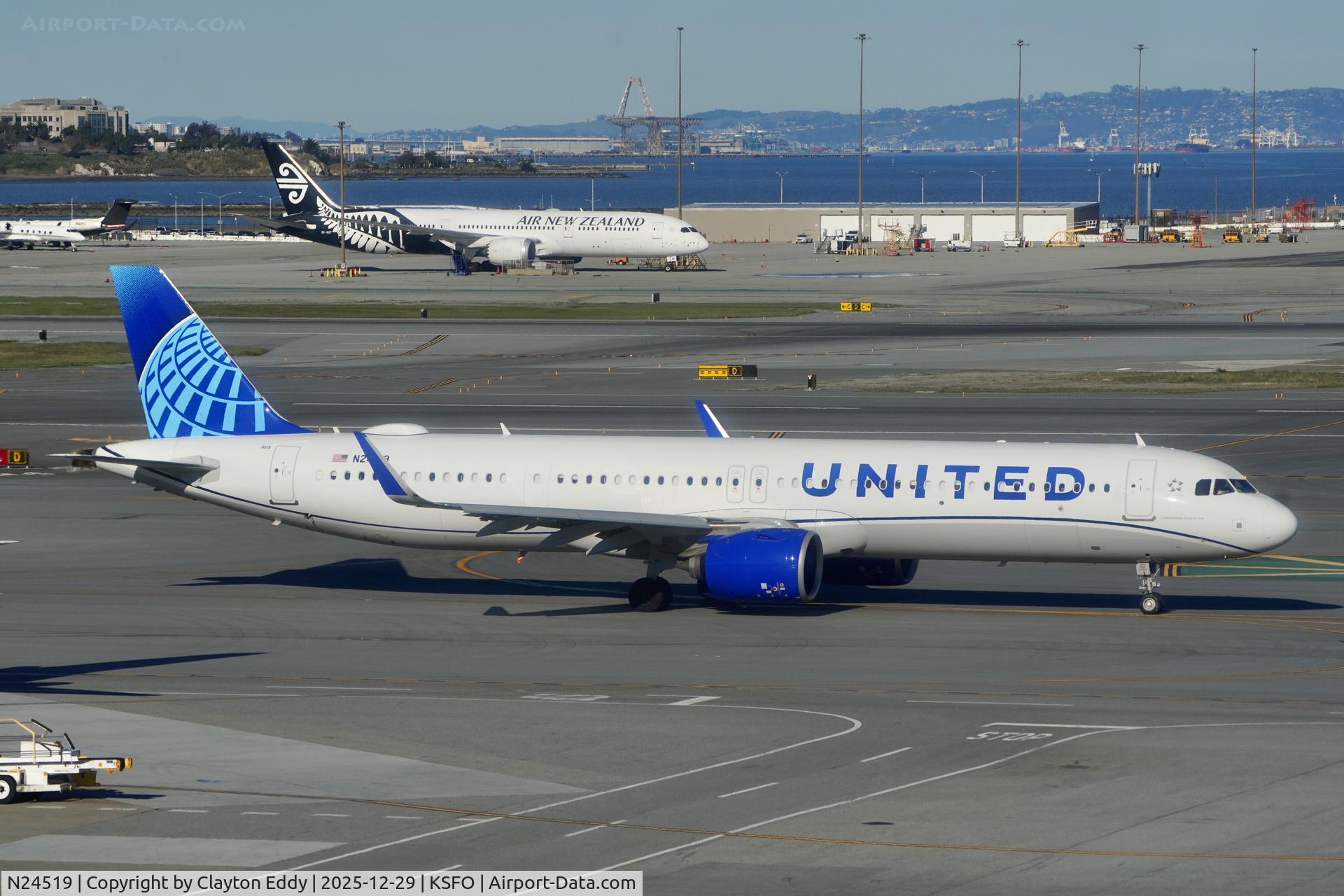 N24519, 2024 Airbus A321-271NX C/N 11965, Sky Terrace SFO 2025