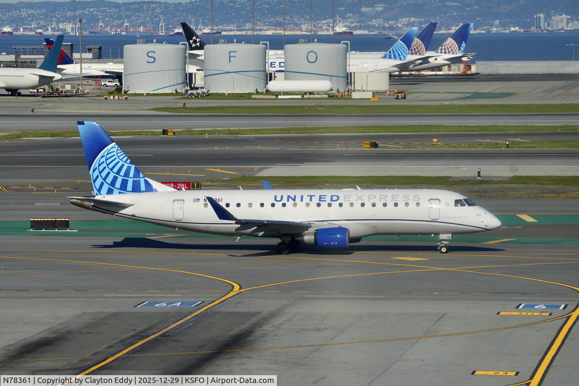 N78361, 2020 Embraer 175LR (ERJ-170-200LR) C/N 17000855, Sky Terrace SFO 2025